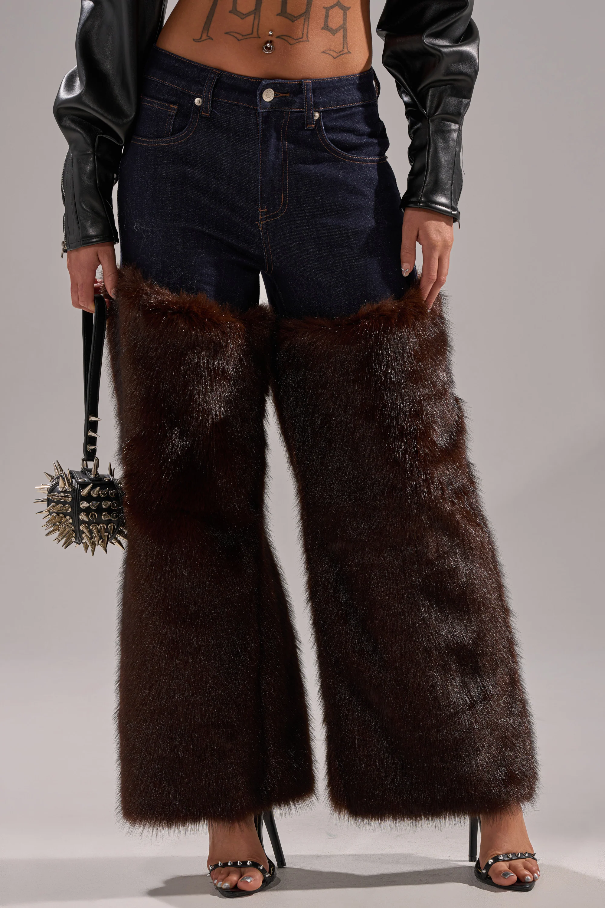 BOOTS WITH THE FUR WIDE LEG DENIM - Image 3