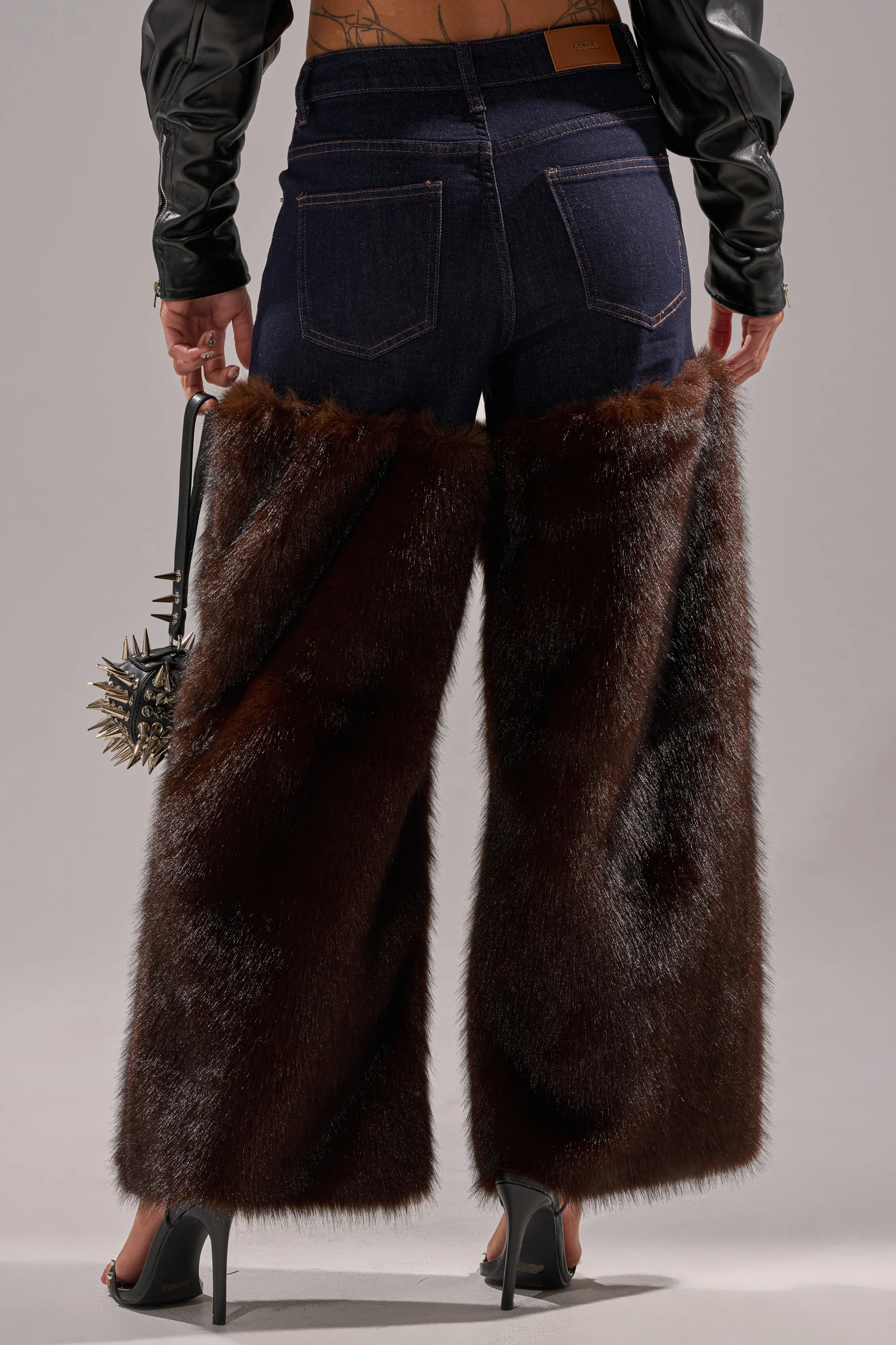 BOOTS WITH THE FUR WIDE LEG DENIM - Image 5