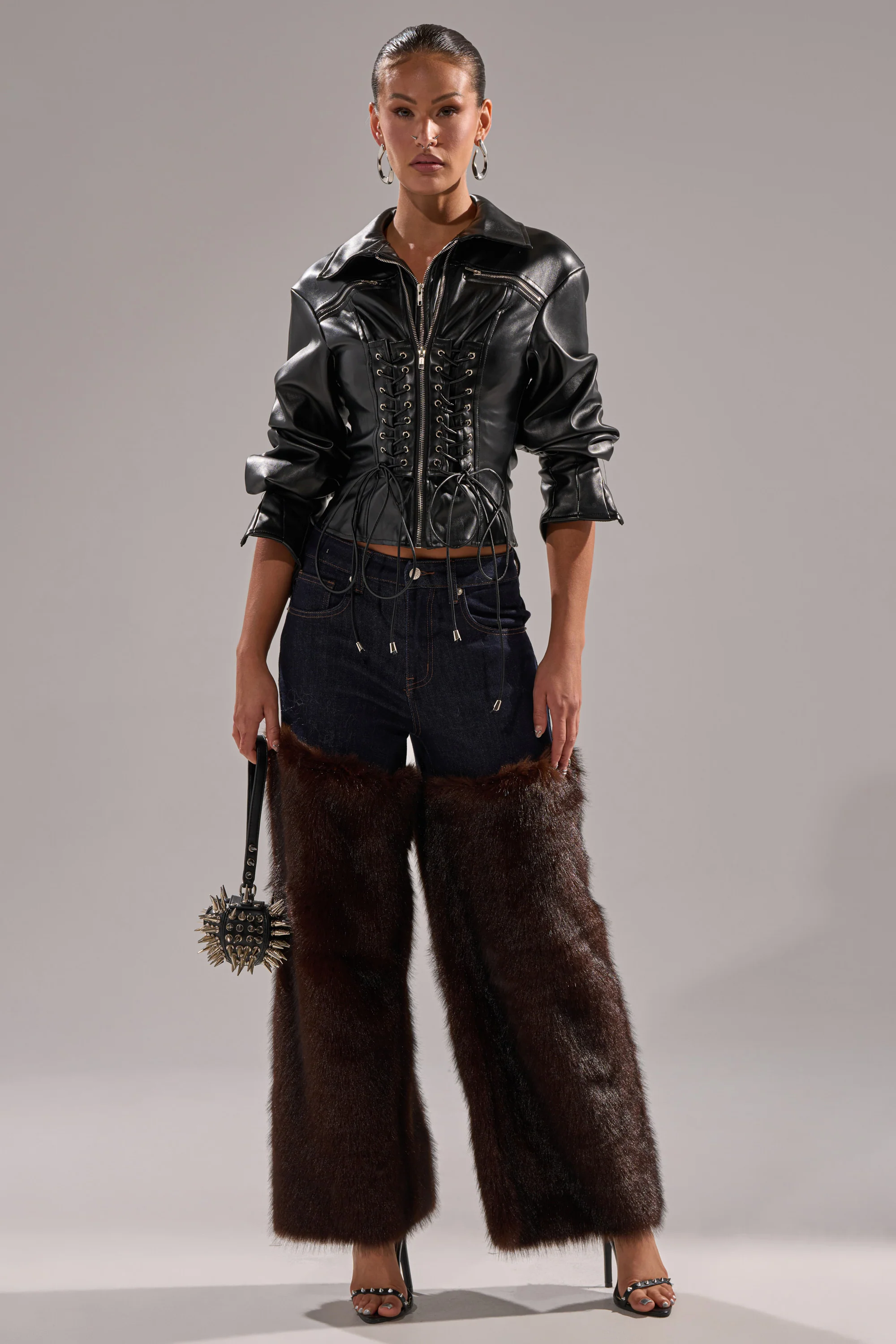 BOOTS WITH THE FUR WIDE LEG DENIM - Image 6