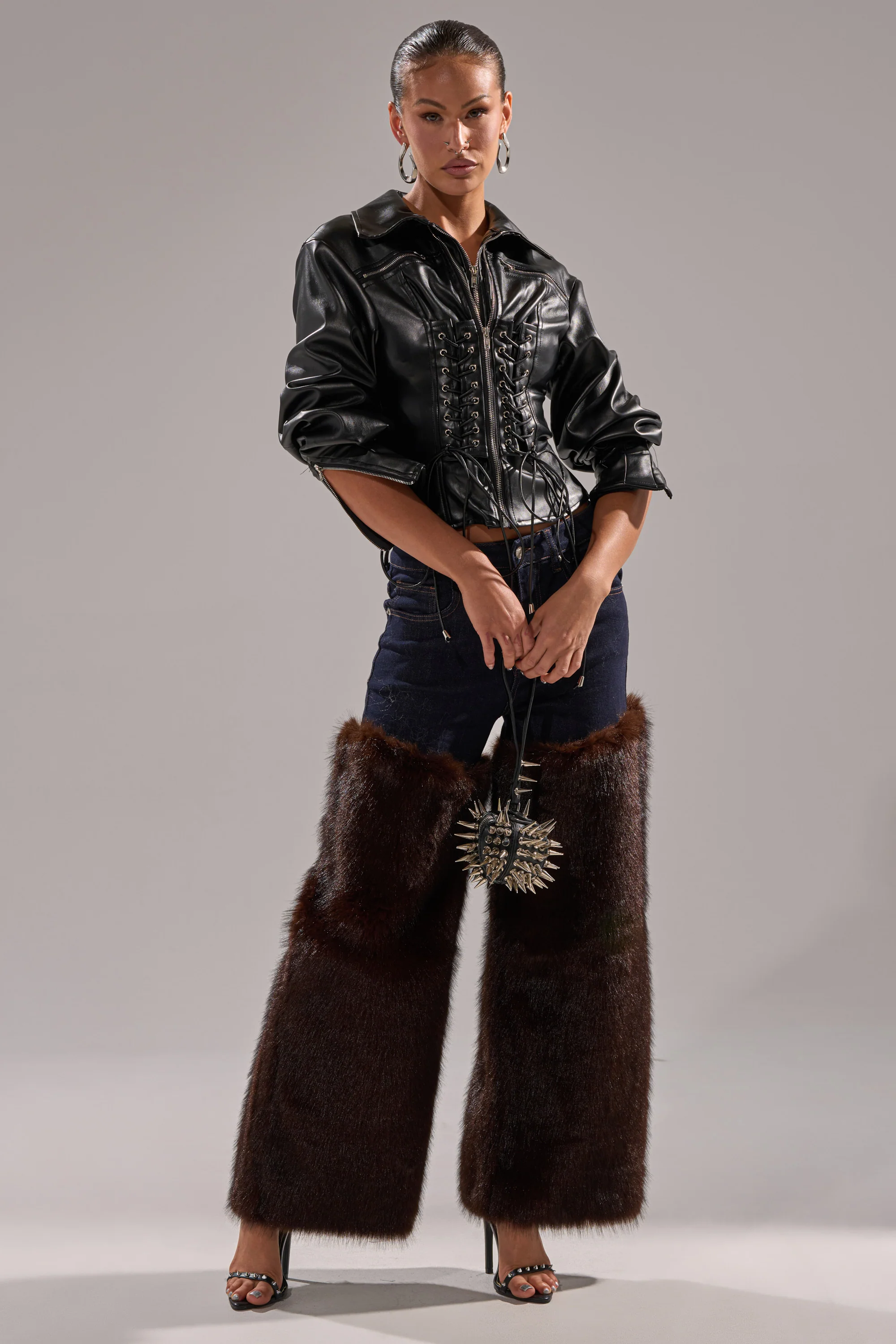 BOOTS WITH THE FUR WIDE LEG DENIM - Image 7