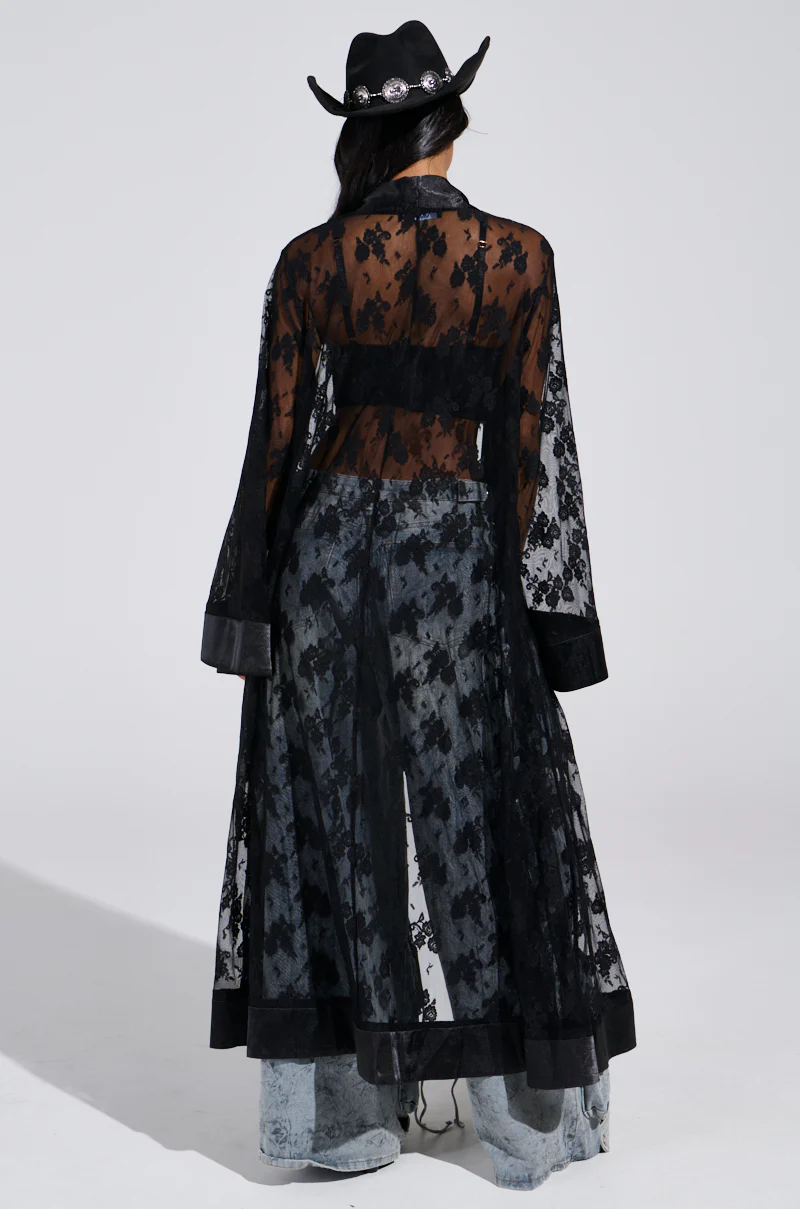 BORA BORA LACE DUSTER IN BLACK - Image 7
