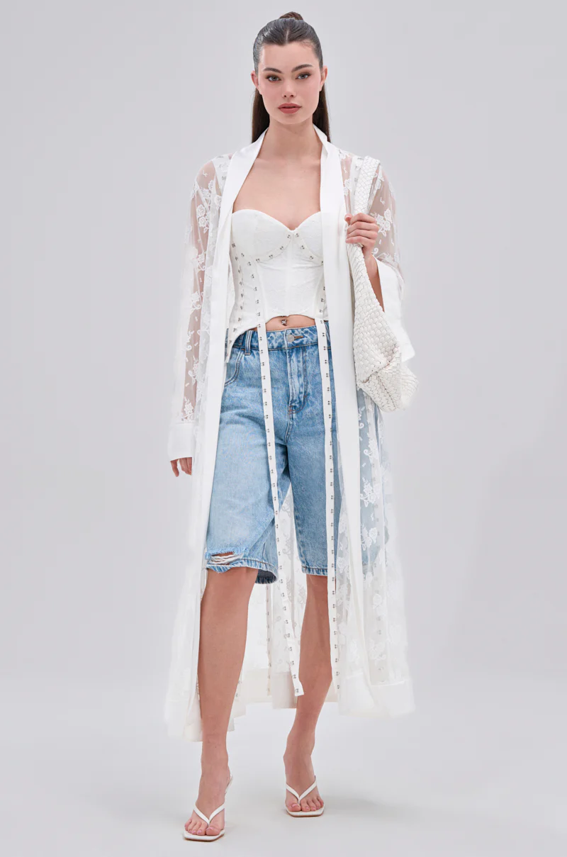 BORA BORA LACE DUSTER IN WHITE - Image 3