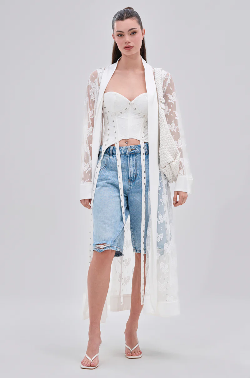 BORA BORA LACE DUSTER IN WHITE - Image 4