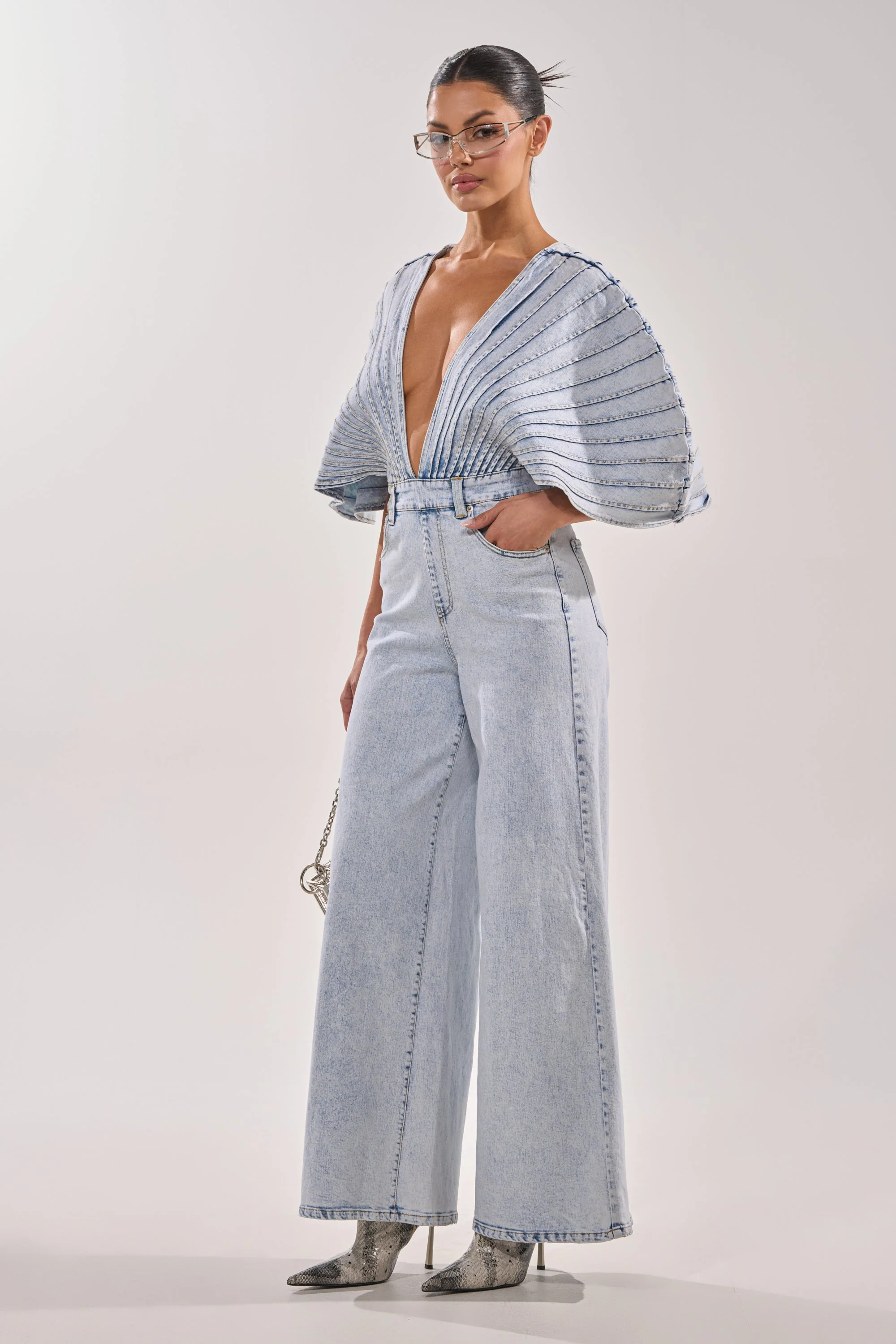 BORN TO STAND OUT DENIM JUMPSUIT - Image 2