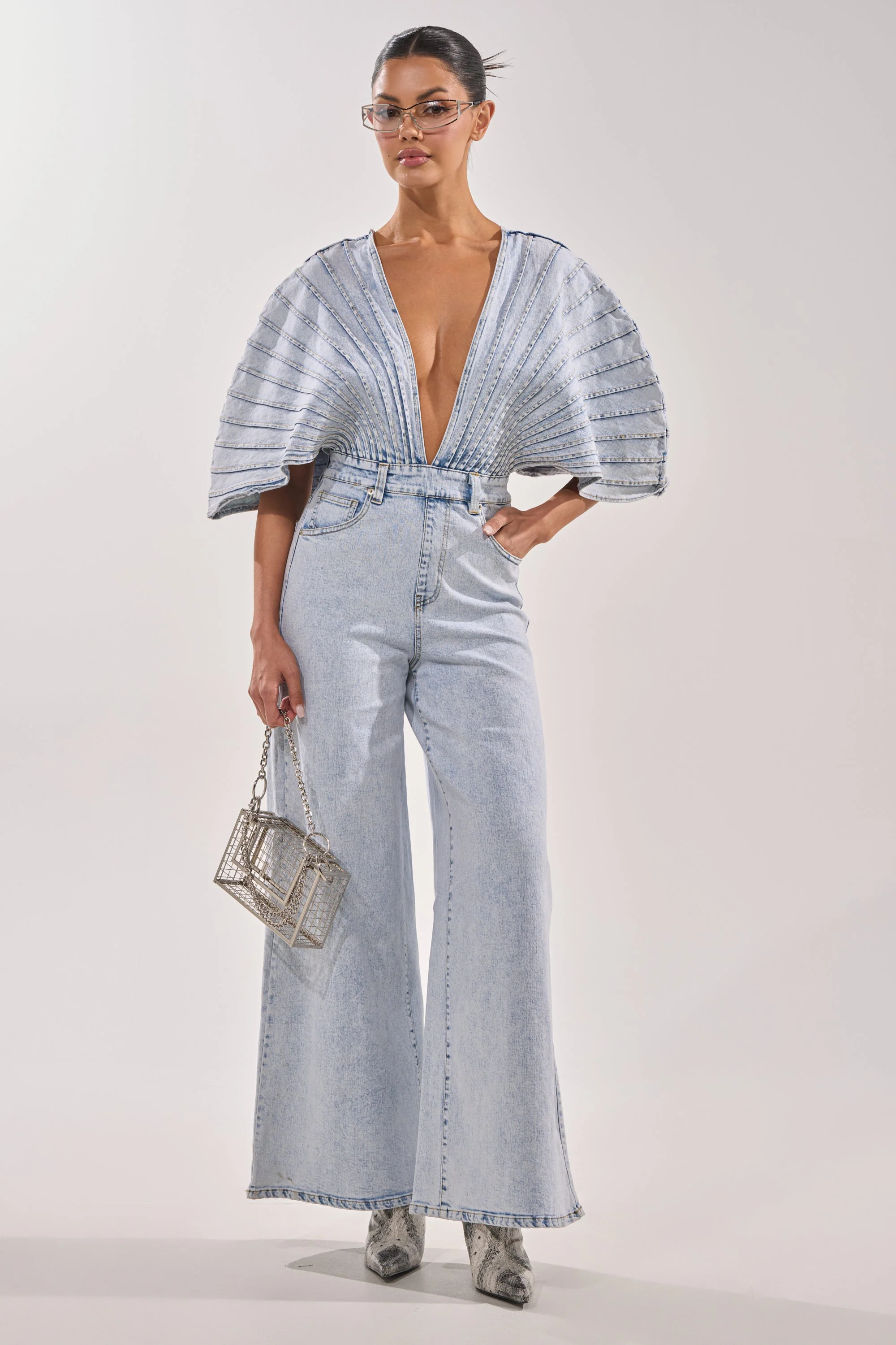 BORN TO STAND OUT DENIM JUMPSUIT - Image 3