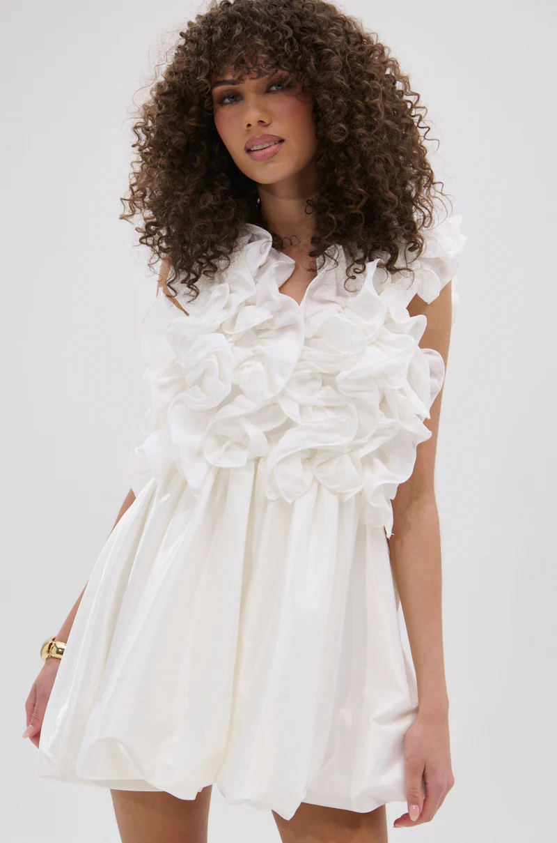 BORN TO STAND OUT RUFFLE MINI DRESS - Image 3