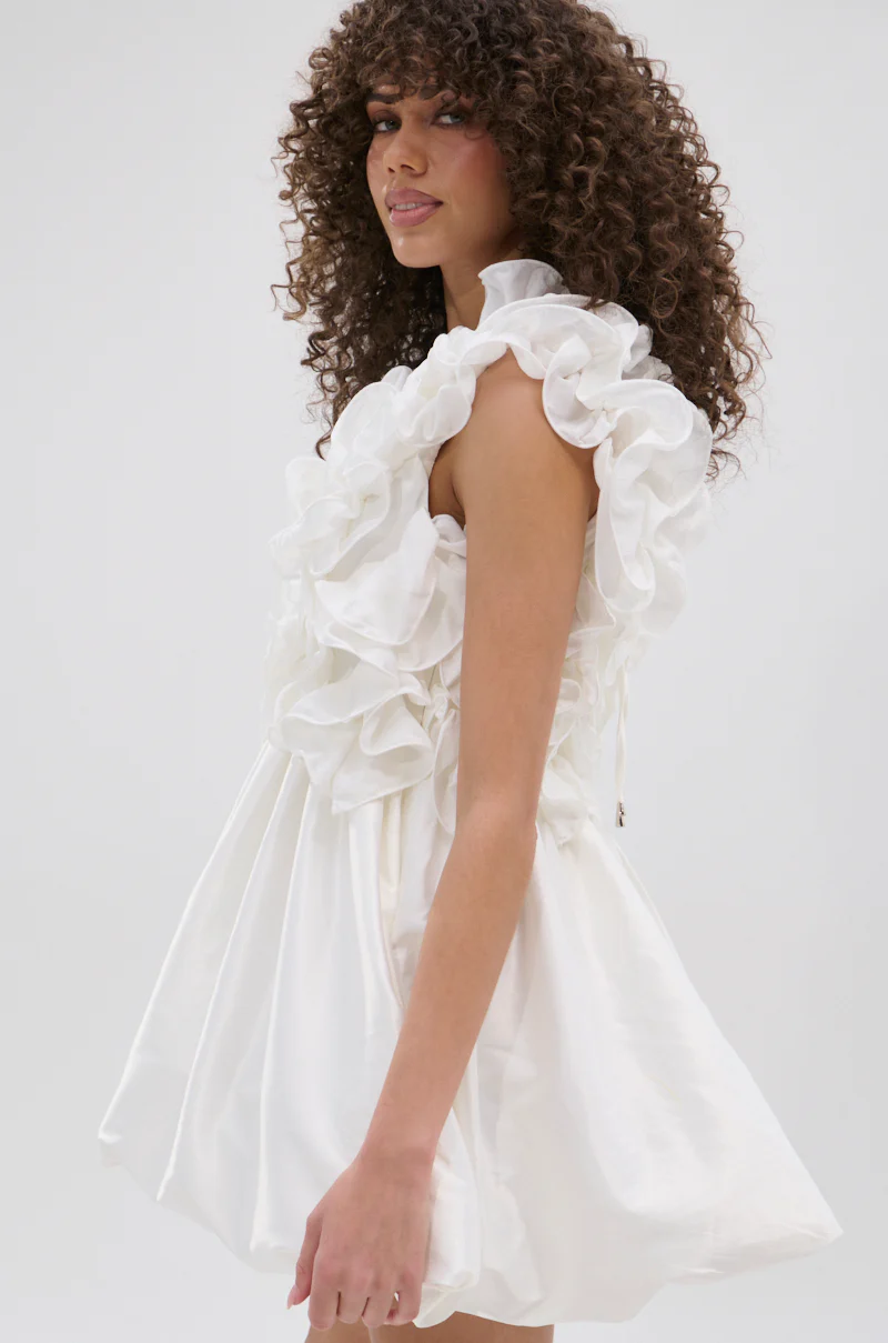 BORN TO STAND OUT RUFFLE MINI DRESS - Image 4