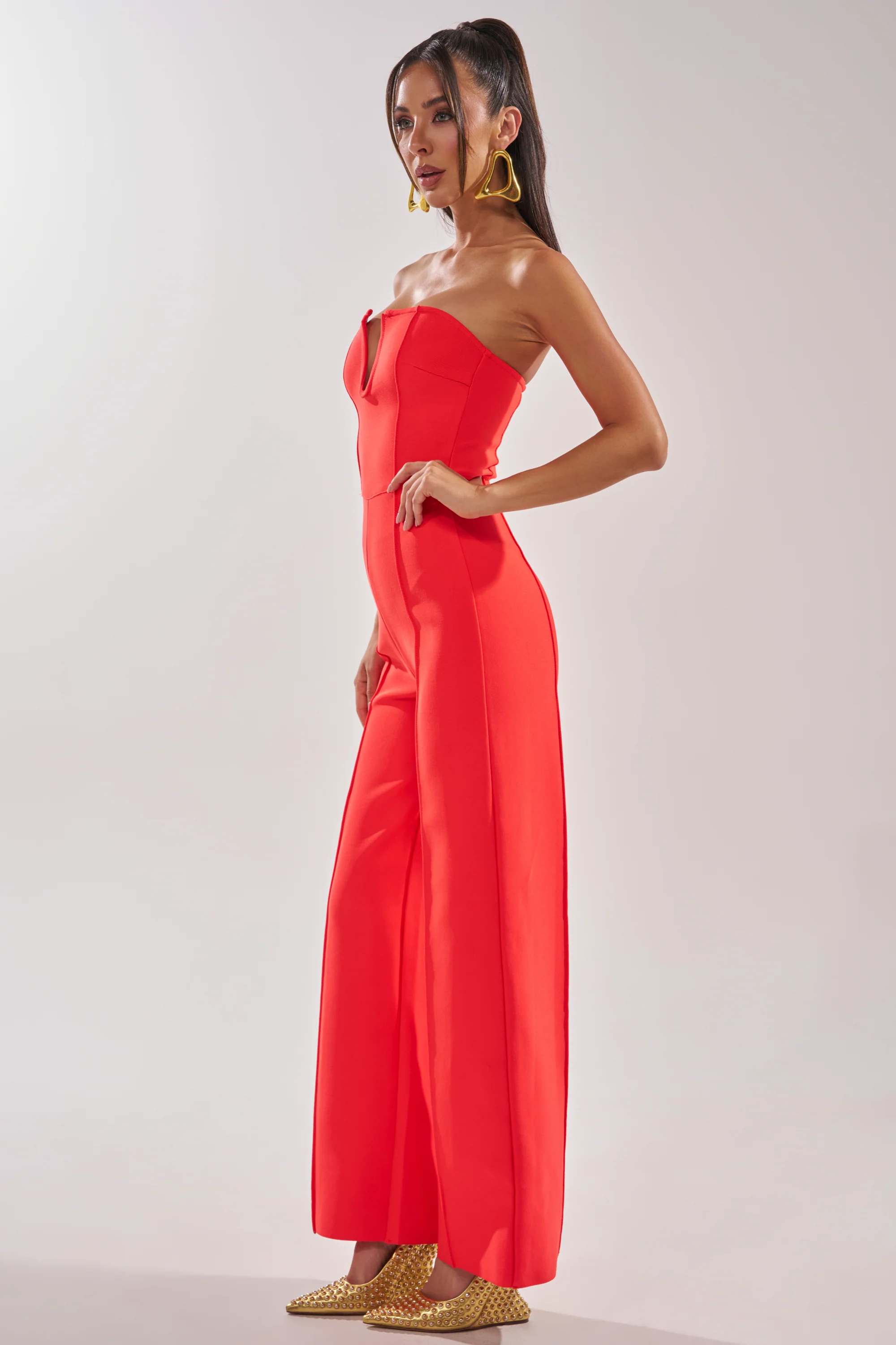 BOSS LADY JUMPSUIT IN RED - Image 4