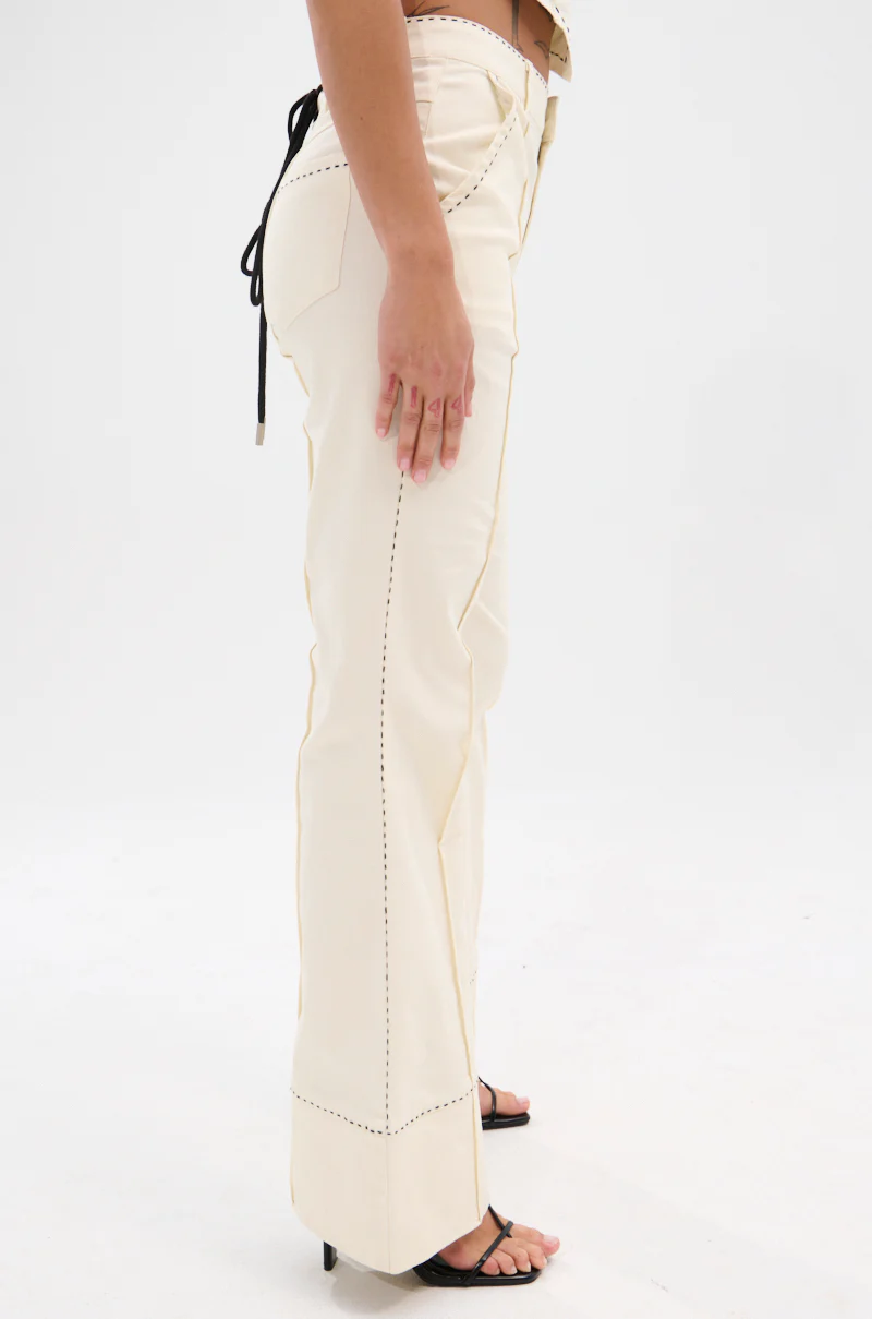 BREAK MY LOVE LINEN LACE UP PANT - Image 4