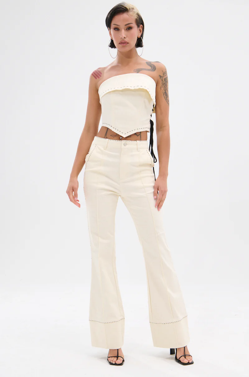 BREAK MY LOVE LINEN LACE UP PANT - Image 5