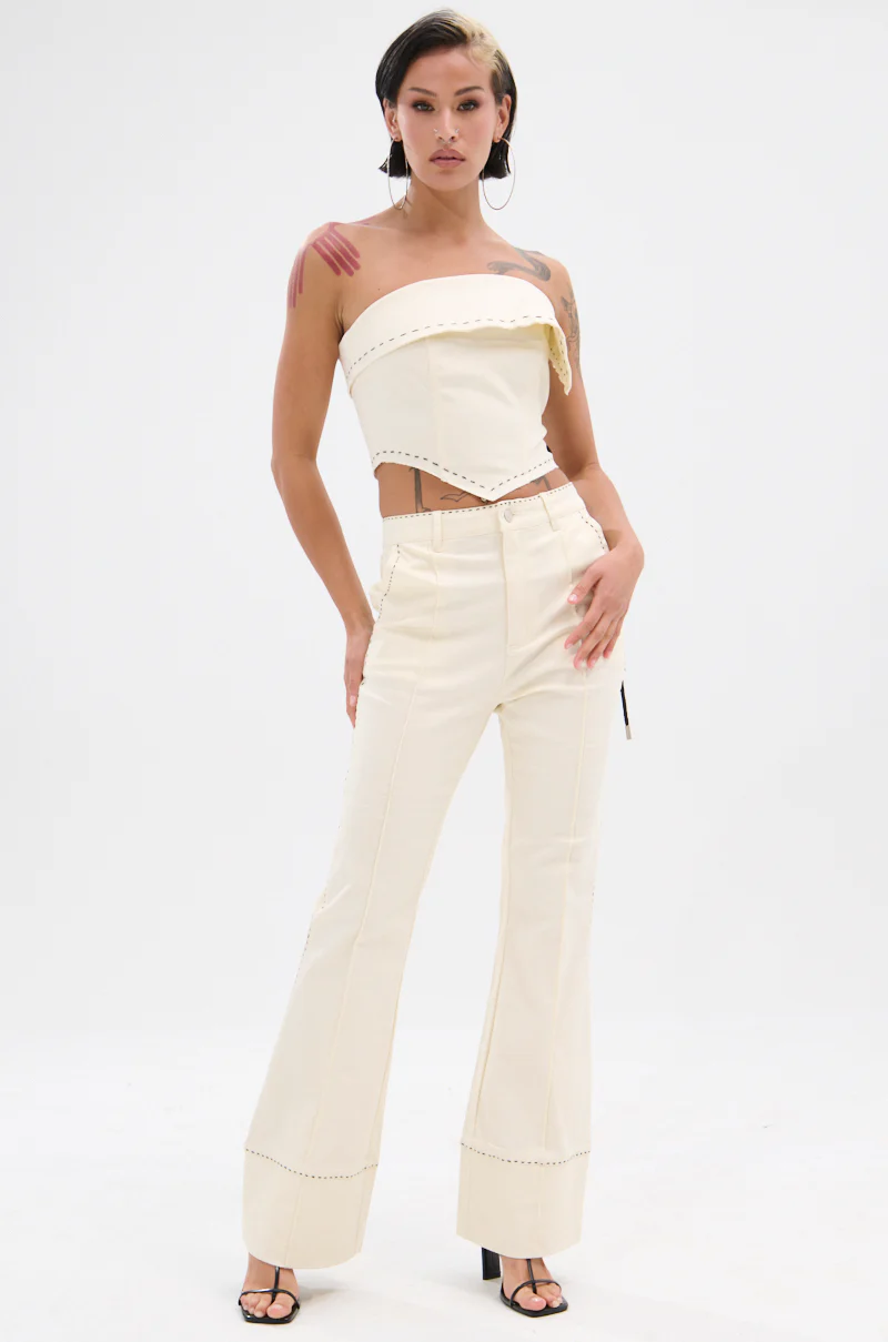 BREAK MY LOVE LINEN LACE UP PANT - Image 6