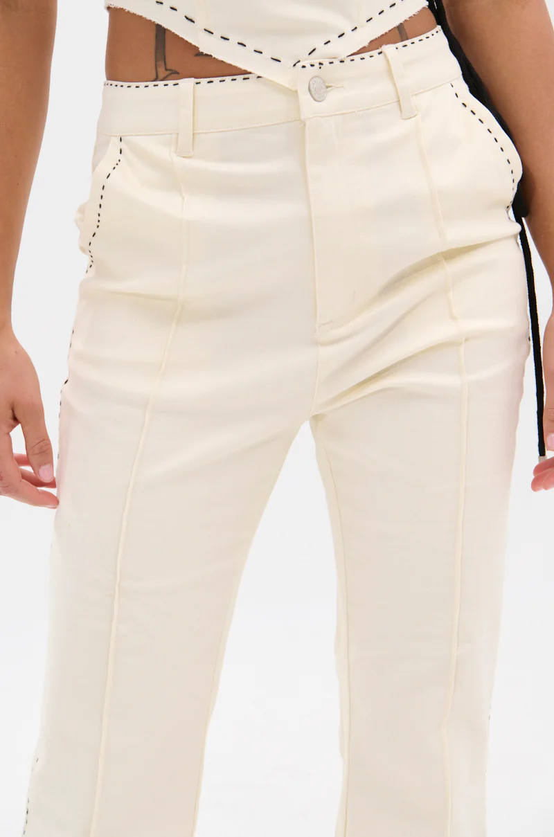 BREAK MY LOVE LINEN LACE UP PANT - Image 7