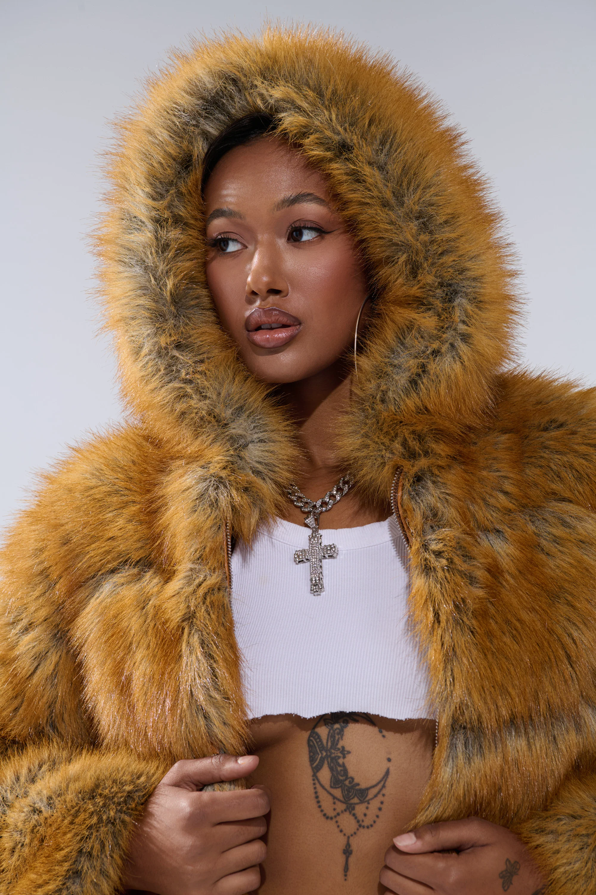BREAK THE BANK HOODED FAUX FUR - Image 12