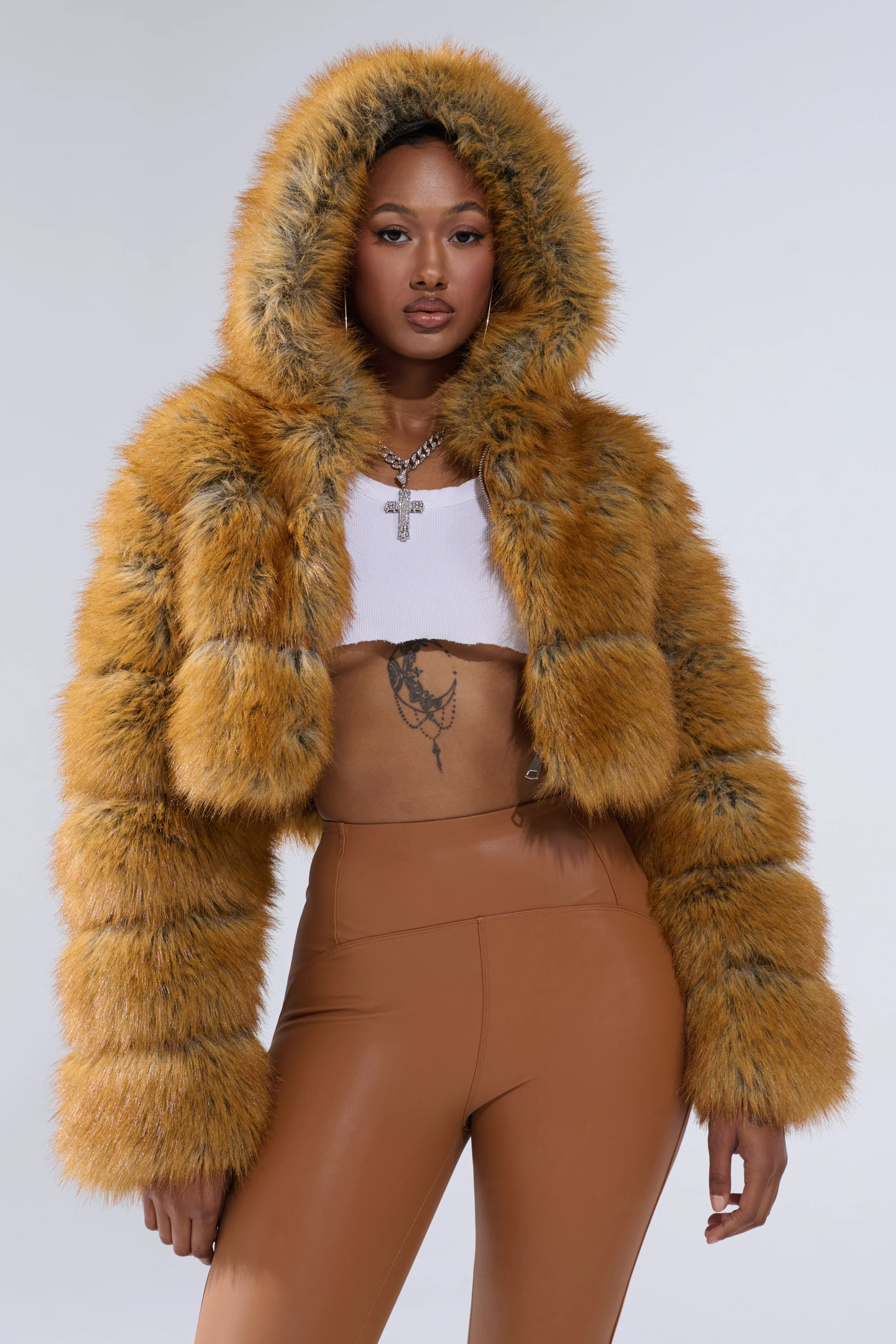 BREAK THE BANK HOODED FAUX FUR - Image 3