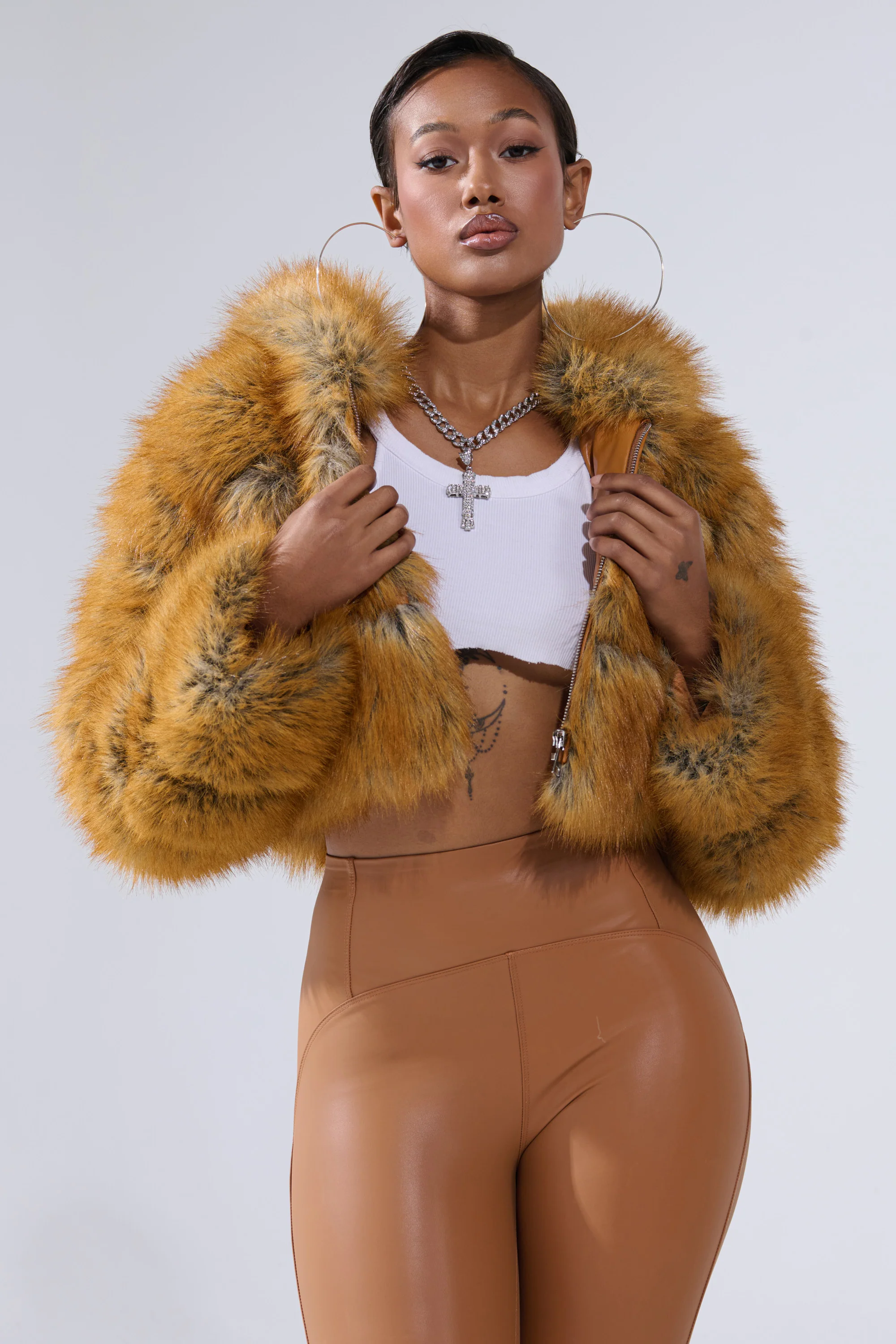 BREAK THE BANK HOODED FAUX FUR - Image 4