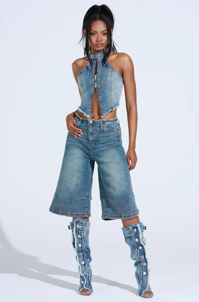 BREAK UP WITH HIM DENIM SHORTS - Image 6