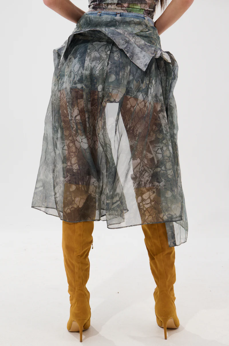 BRENDA DENIM MINI SKIRT WITH SIDE TIES - Image 5