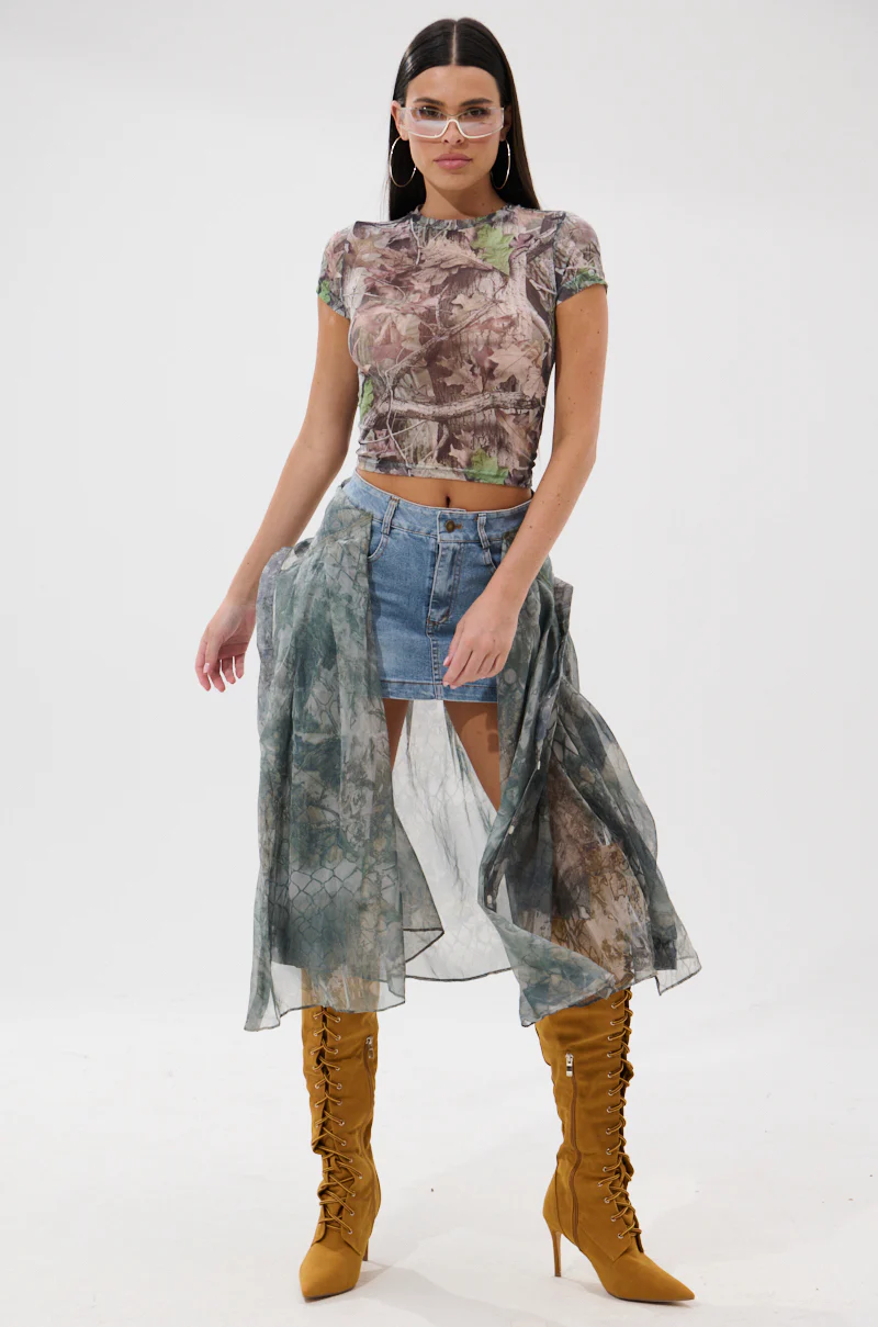 BRENDA DENIM MINI SKIRT WITH SIDE TIES - Image 6