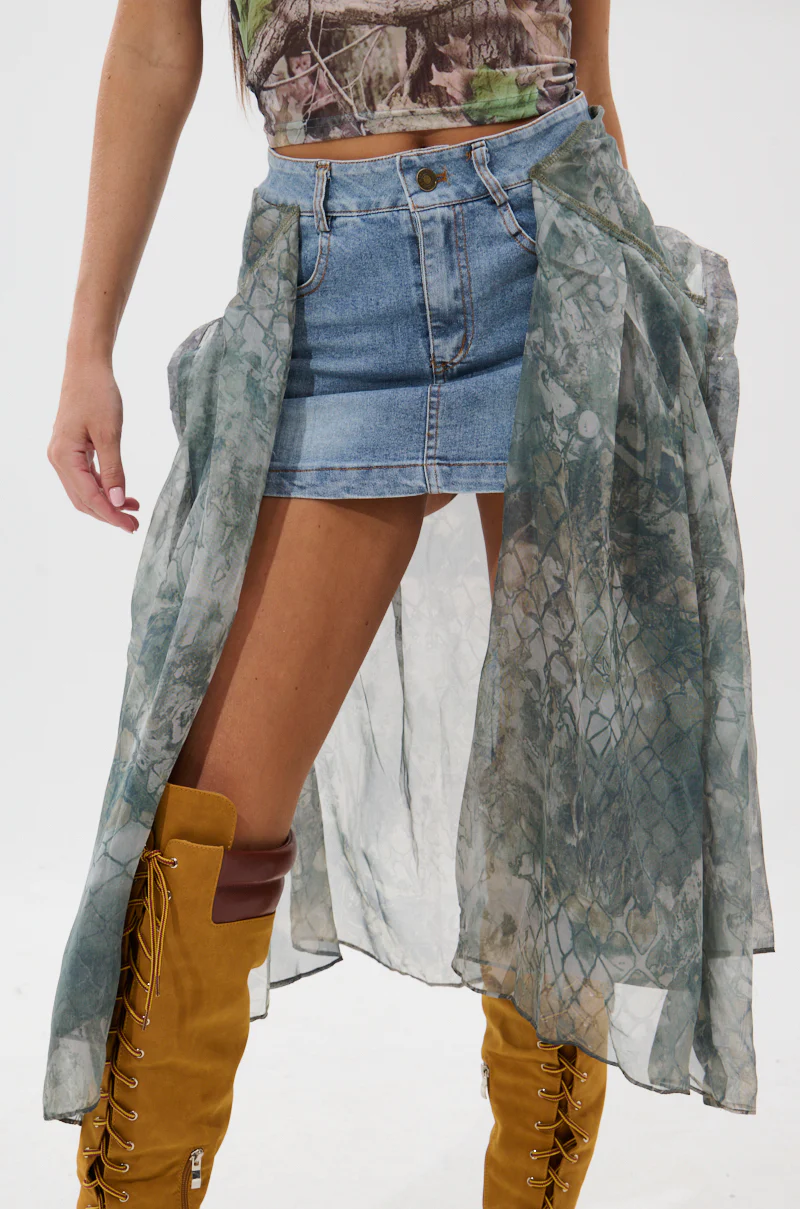 BRENDA DENIM MINI SKIRT WITH SIDE TIES - Image 8