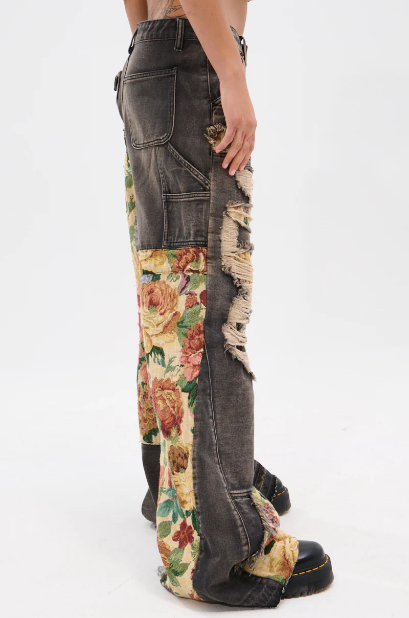 BRIGETTE DISTRESSED JEANS WITH JACQUARD DETAIL - Image 5