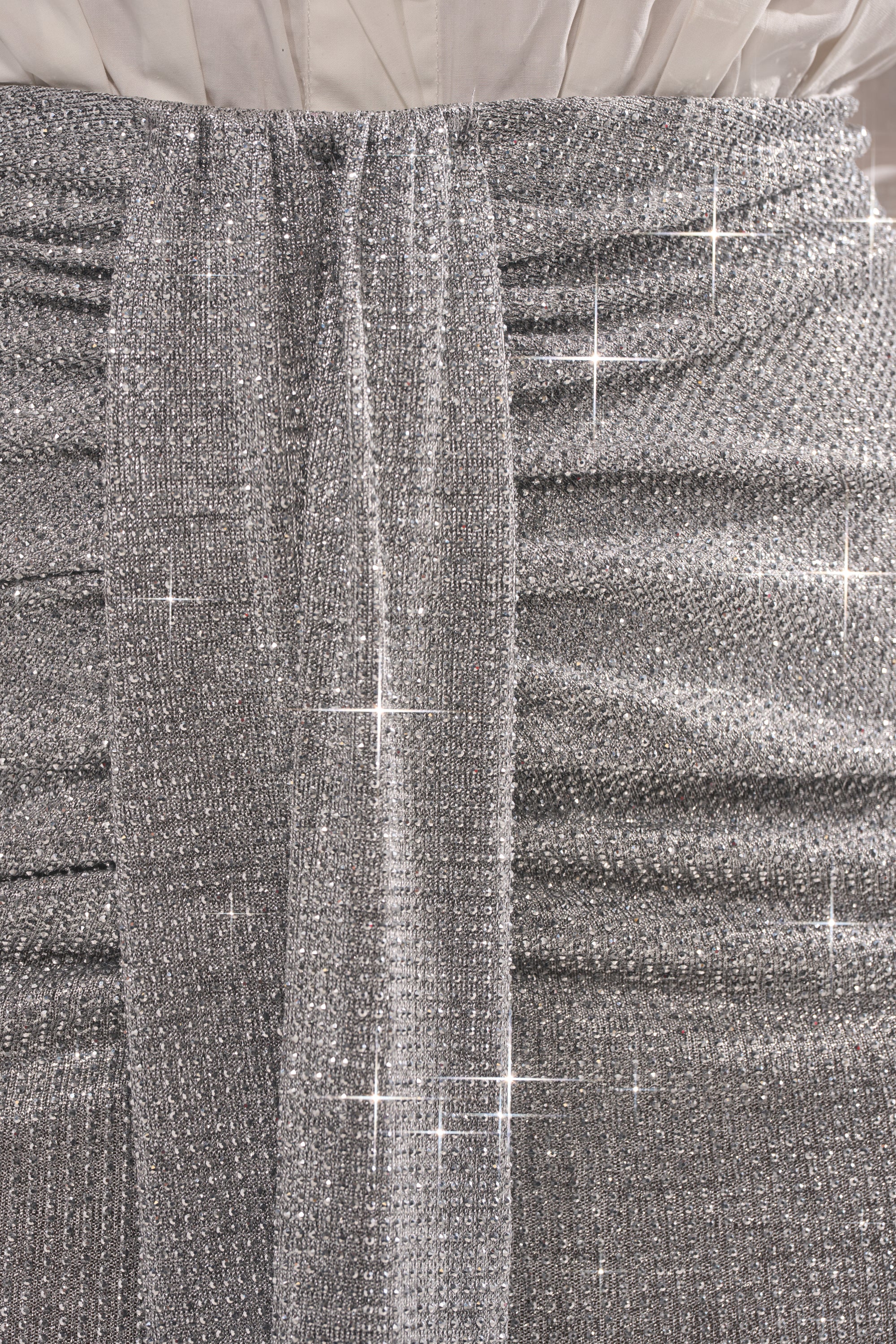 BRIGHT LIGHTS RHINESTONE MAXI SKIRT IN SILVER - Image 7