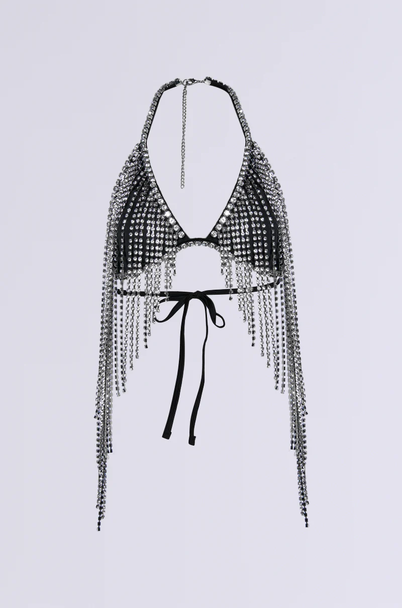 BRING THE FUN RHINESTONE FRINGE BRALETTE TOP - Image 6