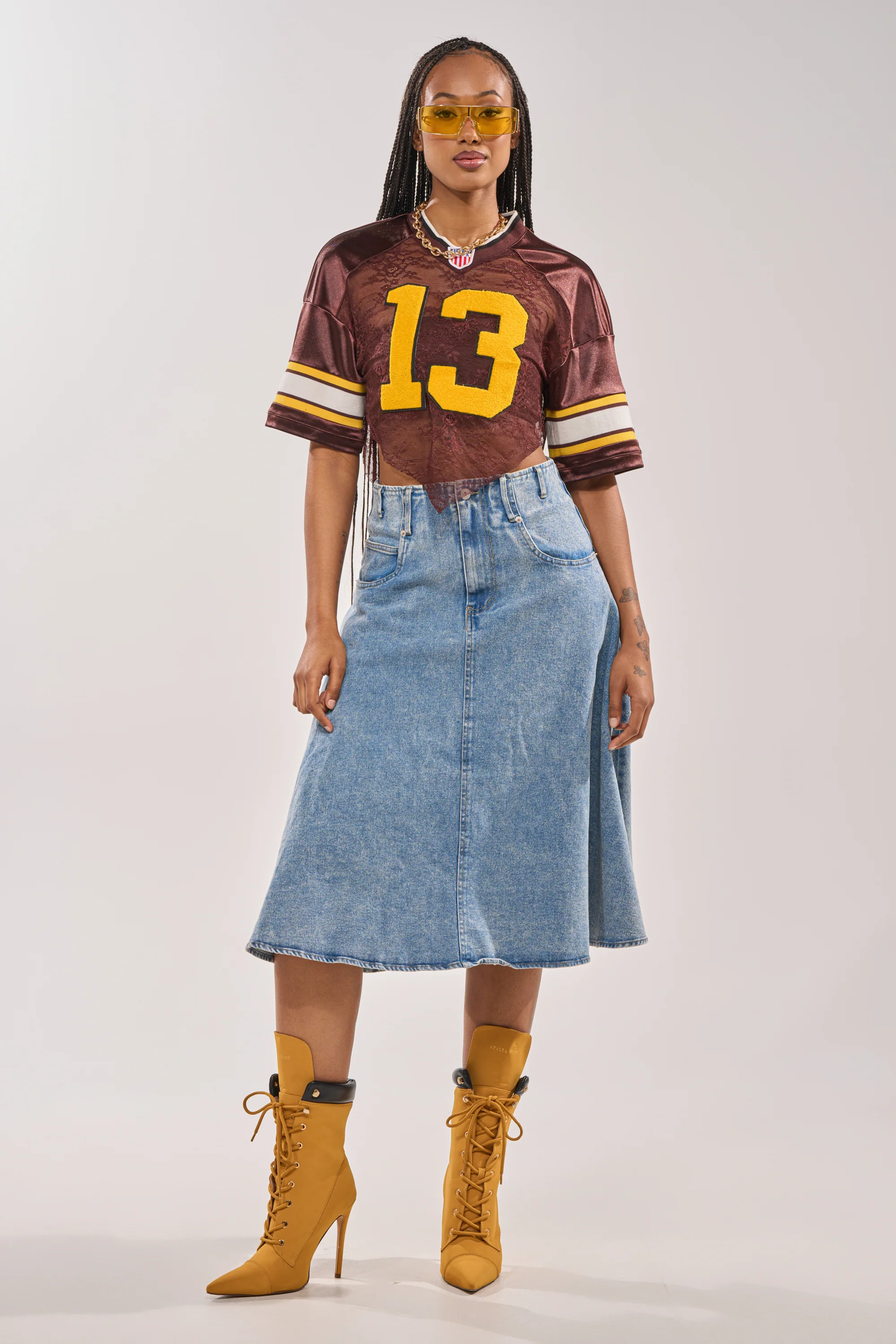 BRITNEY MIDI DENIM SKIRT - Image 6