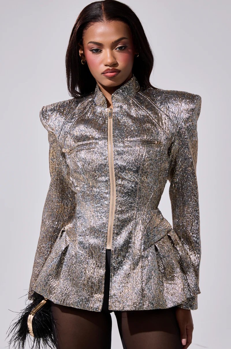 BRONZE BROCADE BLAZER - Image 5