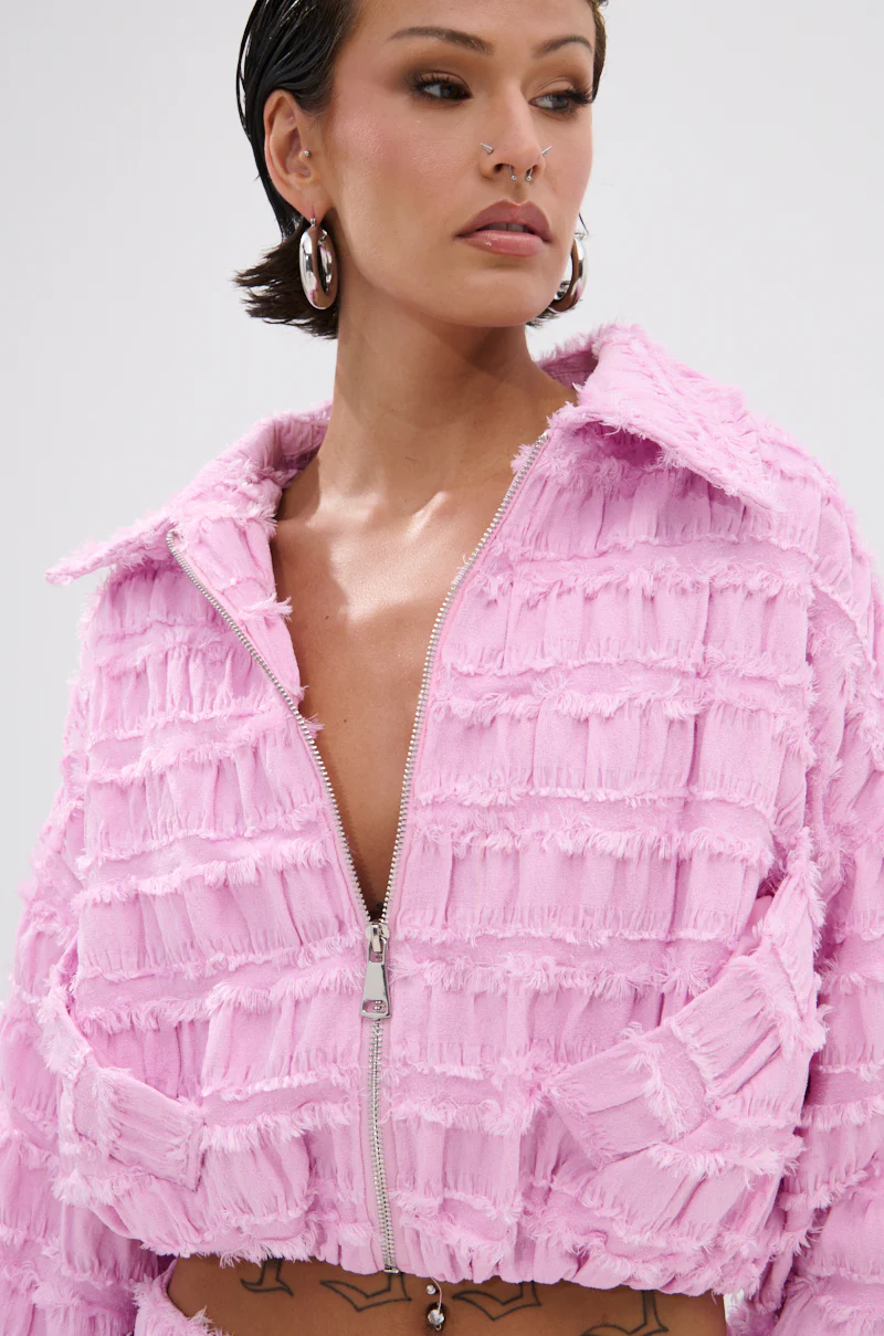 BUBBLEGUM BUBBLE HEM BOMBER - Image 6