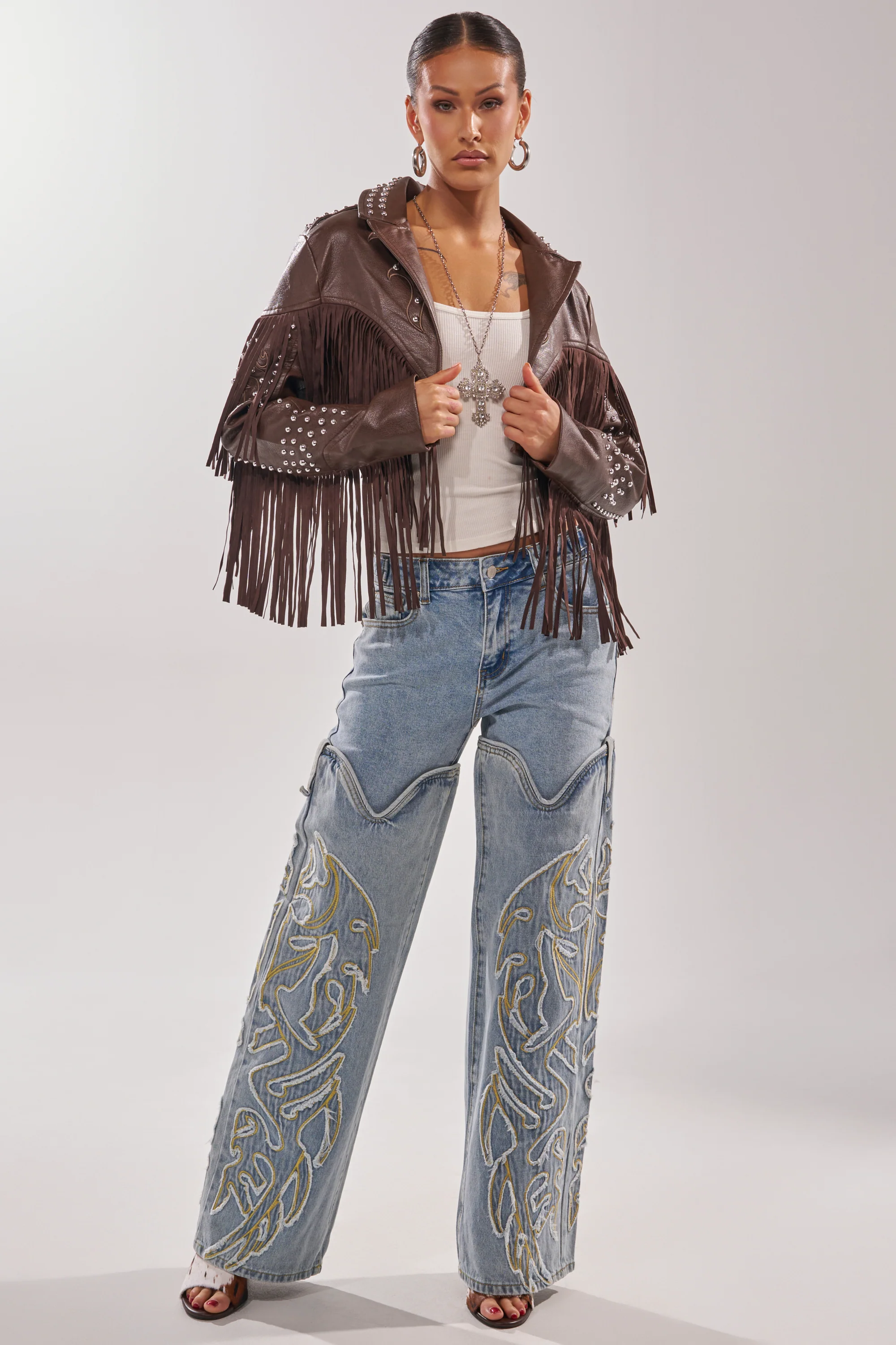 BUCKIN' EMBROIDERED DENIM JEANS - Image 6