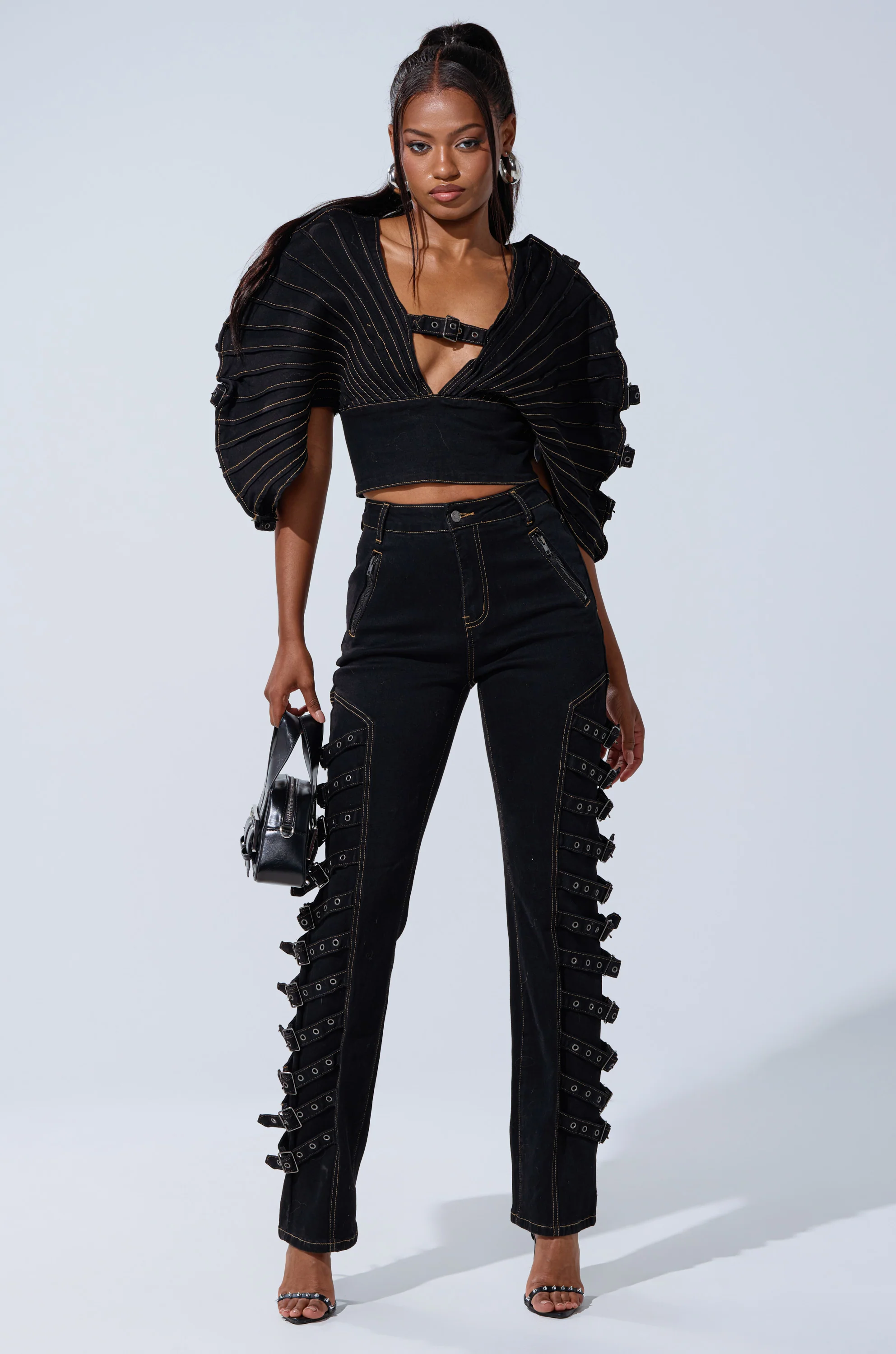 BUCKLE UP SKINNY DENIM PANT - Image 2