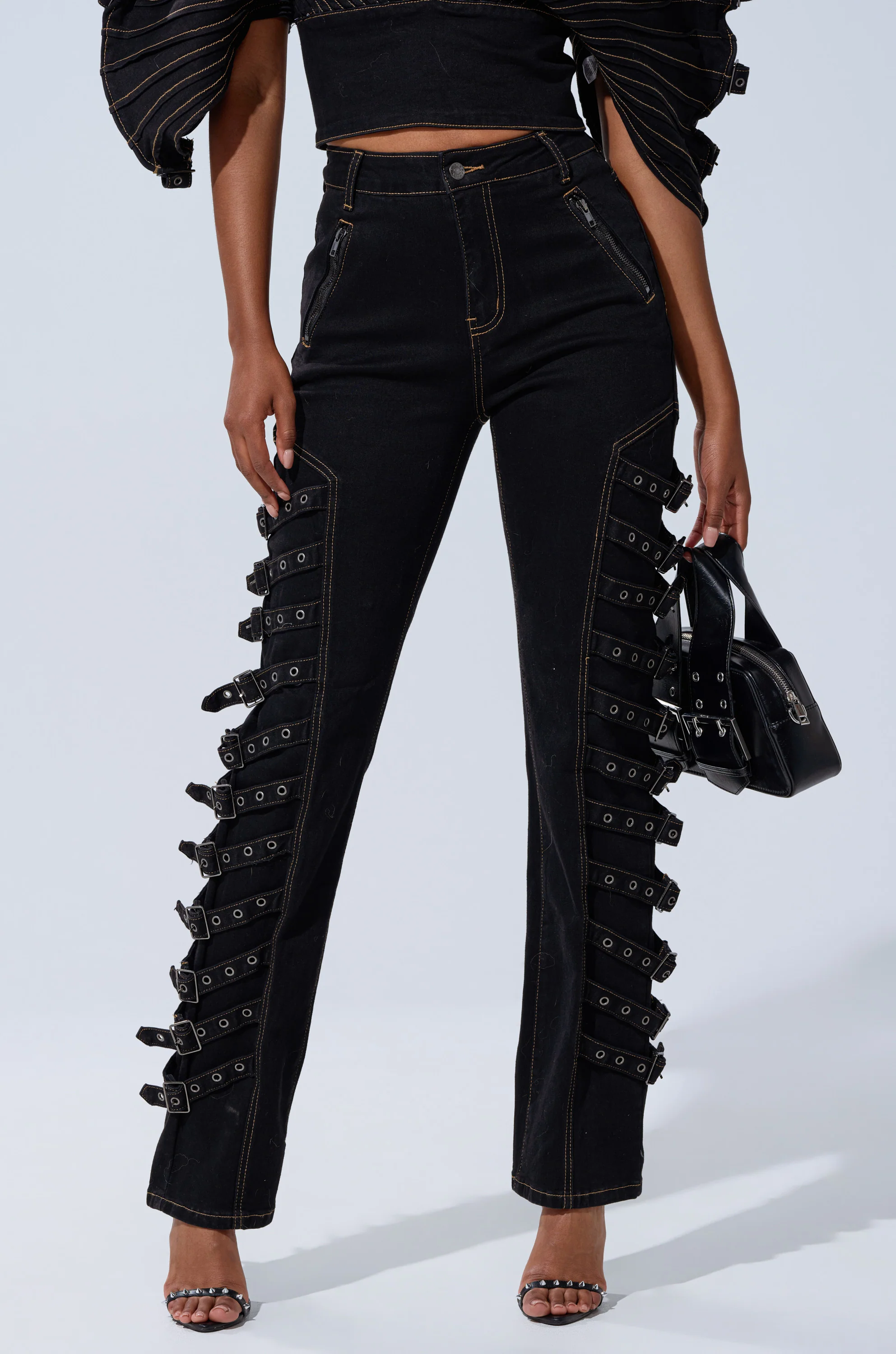 BUCKLE UP SKINNY DENIM PANT - Image 3
