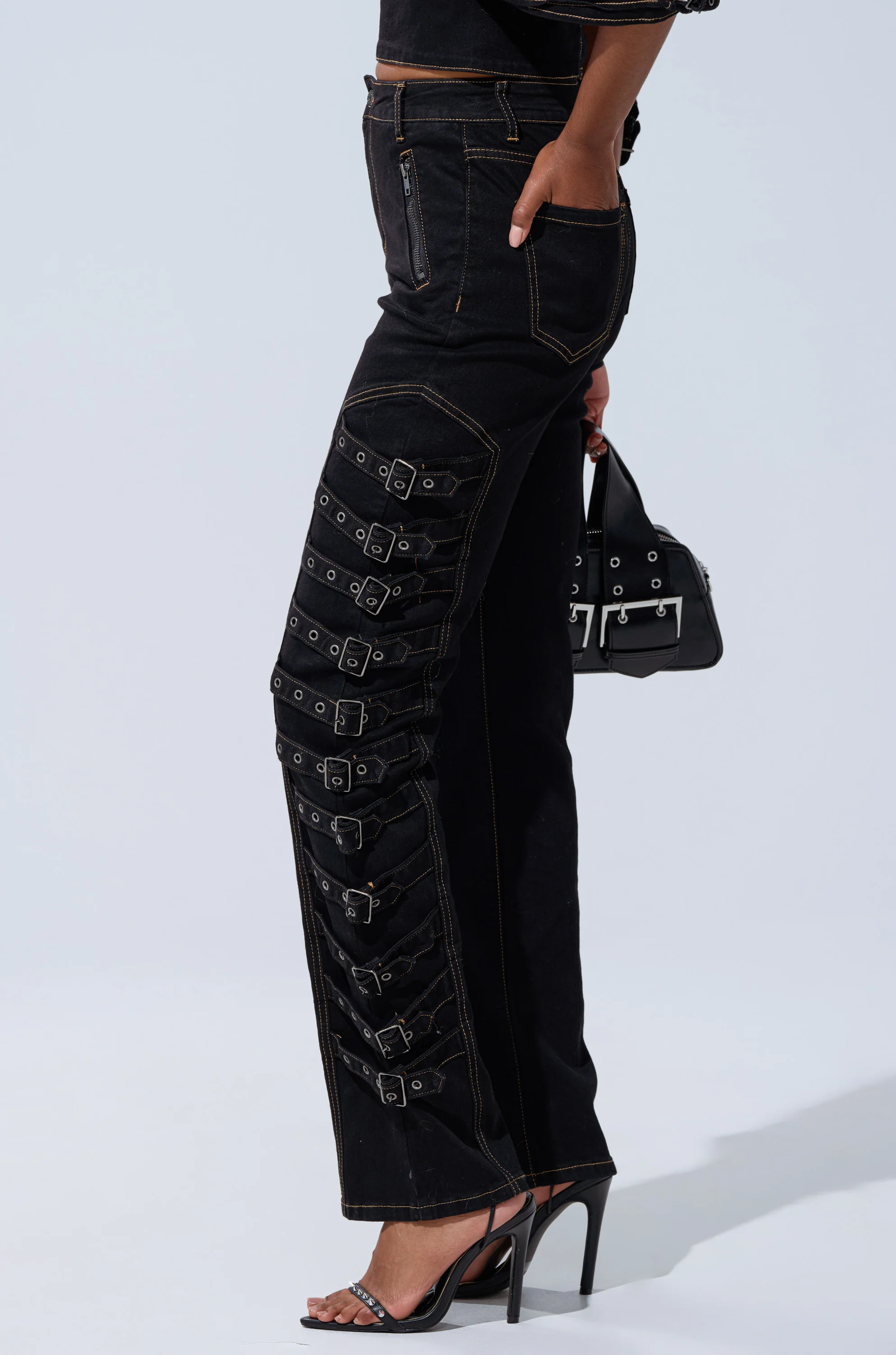 BUCKLE UP SKINNY DENIM PANT - Image 4