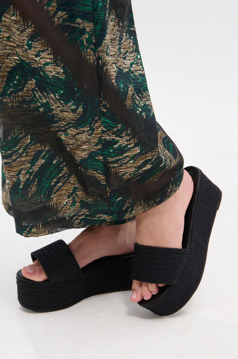 BUDZA BLACK FLATFORM SANDAL
