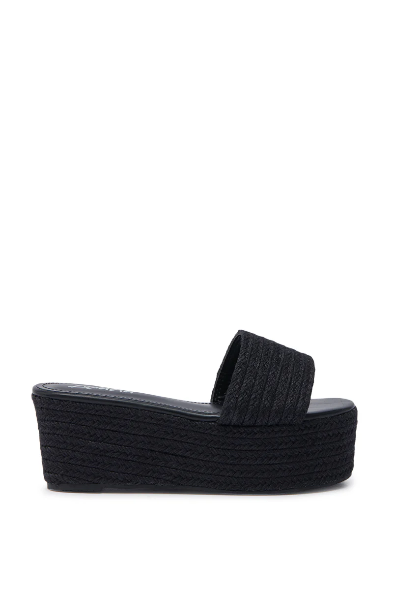 BUDZA BLACK FLATFORM SANDAL - Image 3