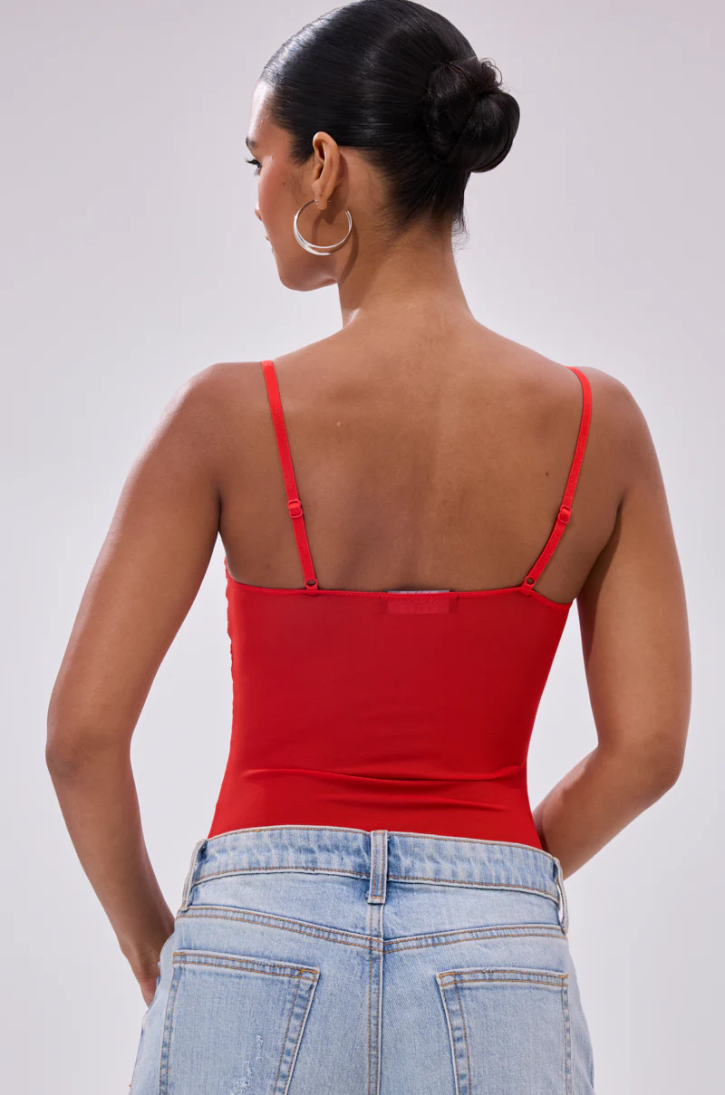 BURNING PASSION LACE BODYSUIT IN RED - Image 4