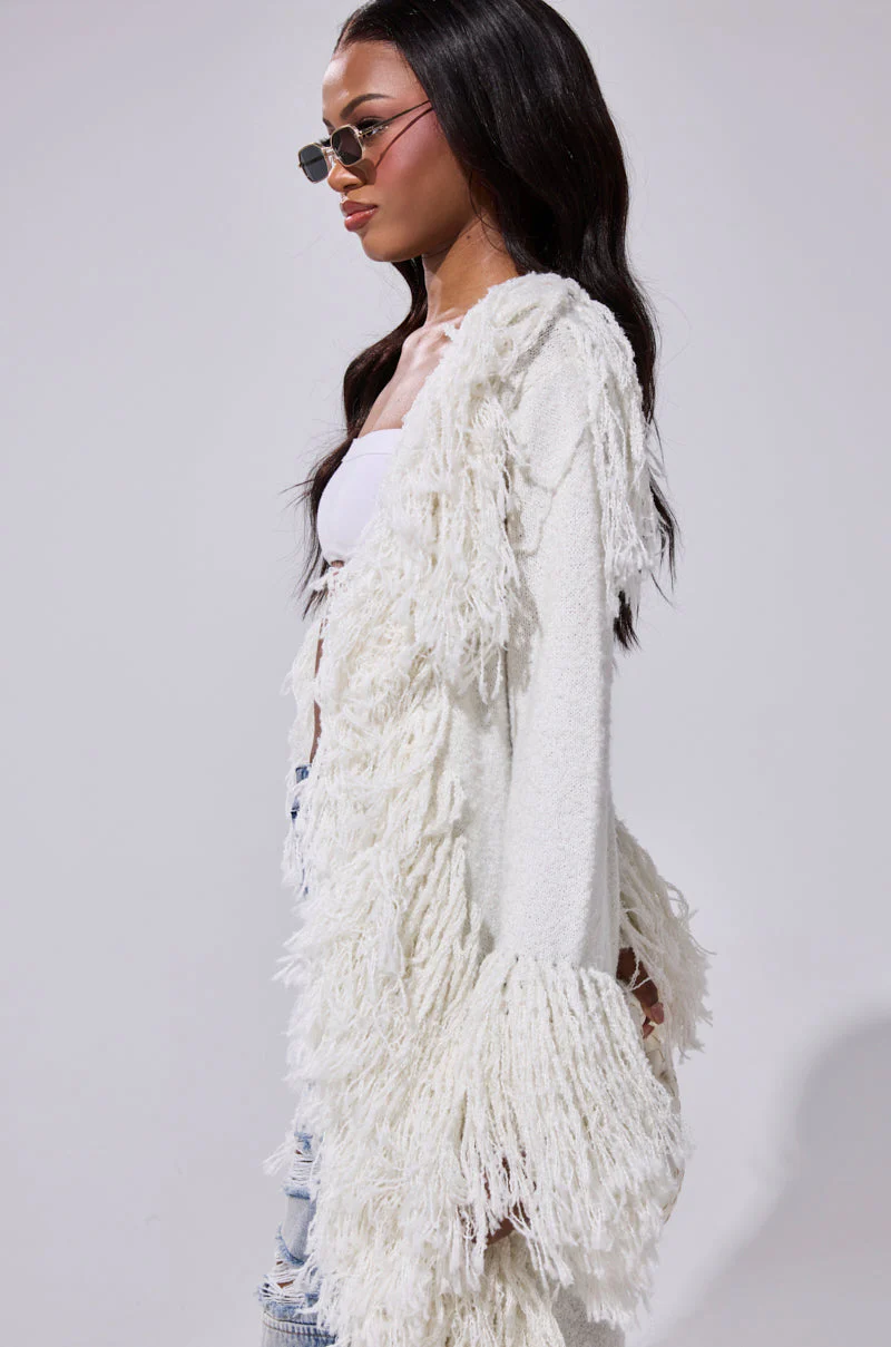BURRR IT'S COLD OUTSIDE FRINGE OVERSIZED SWEATER IN IVORY - Image 13