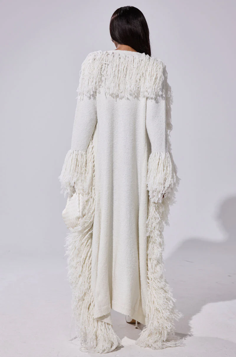 BURRR IT'S COLD OUTSIDE FRINGE OVERSIZED SWEATER IN IVORY - Image 14