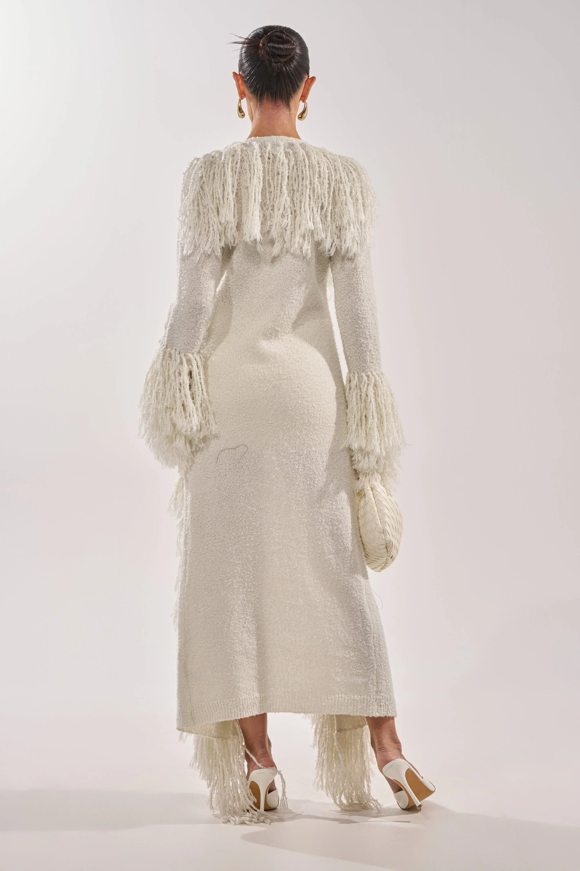 BURRR IT'S COLD OUTSIDE FRINGE OVERSIZED SWEATER IN IVORY - Image 6