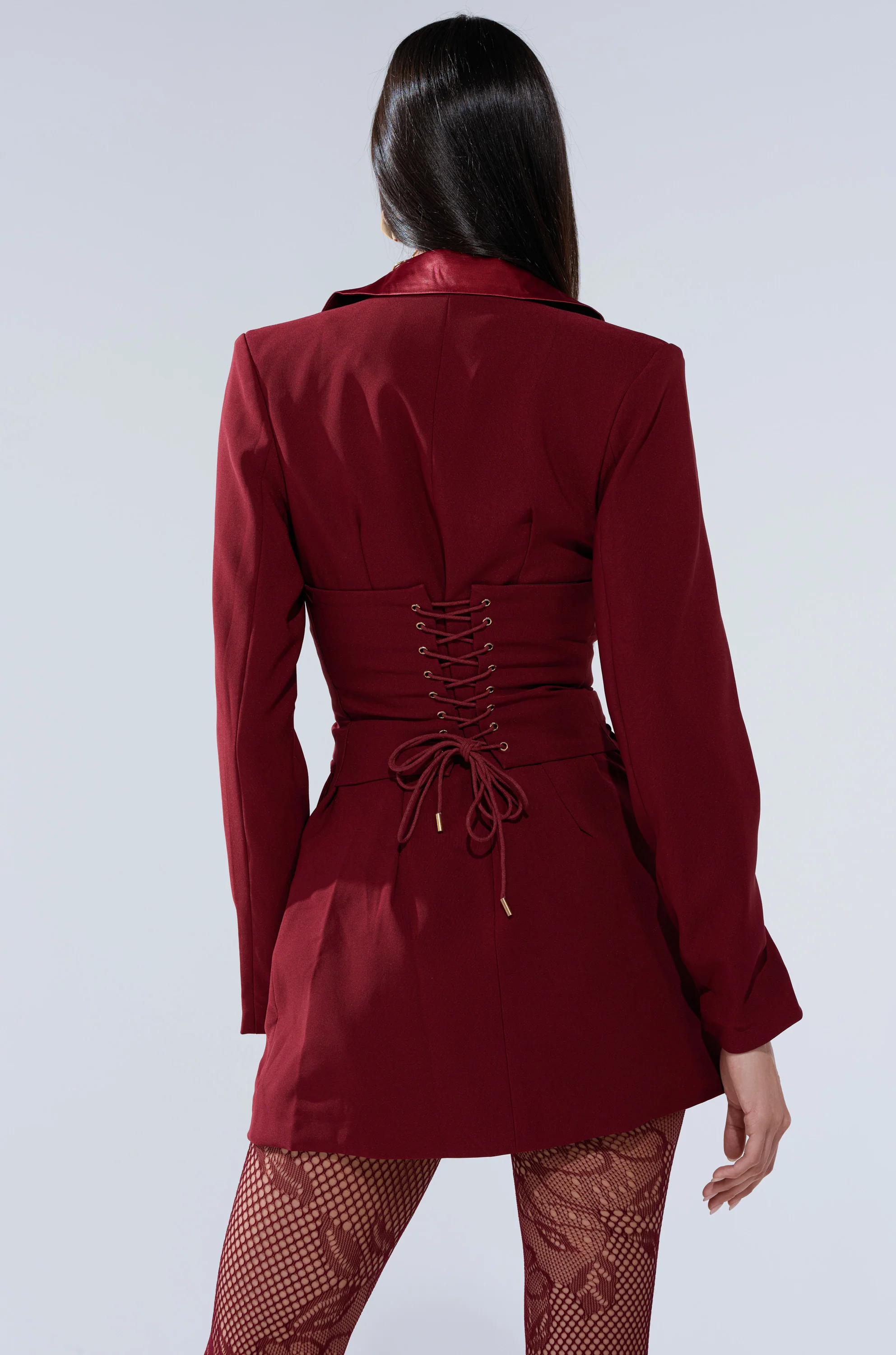 BUSINESS CASUAL BLAZER DRESS IN BURGUNDY - Image 5