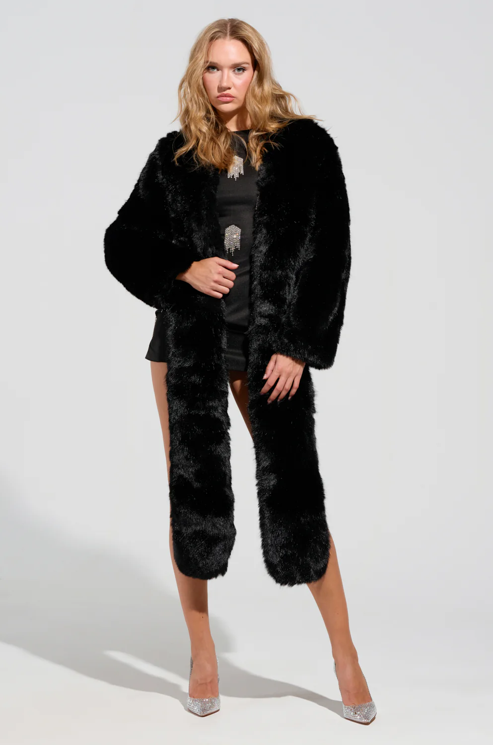 BUSINESS IN THE FRONT ASYMMETRICAL FUR BOLERO - Image 2