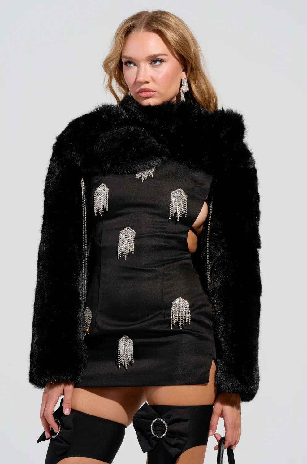BUSINESS IN THE FRONT ASYMMETRICAL FUR BOLERO - Image 7