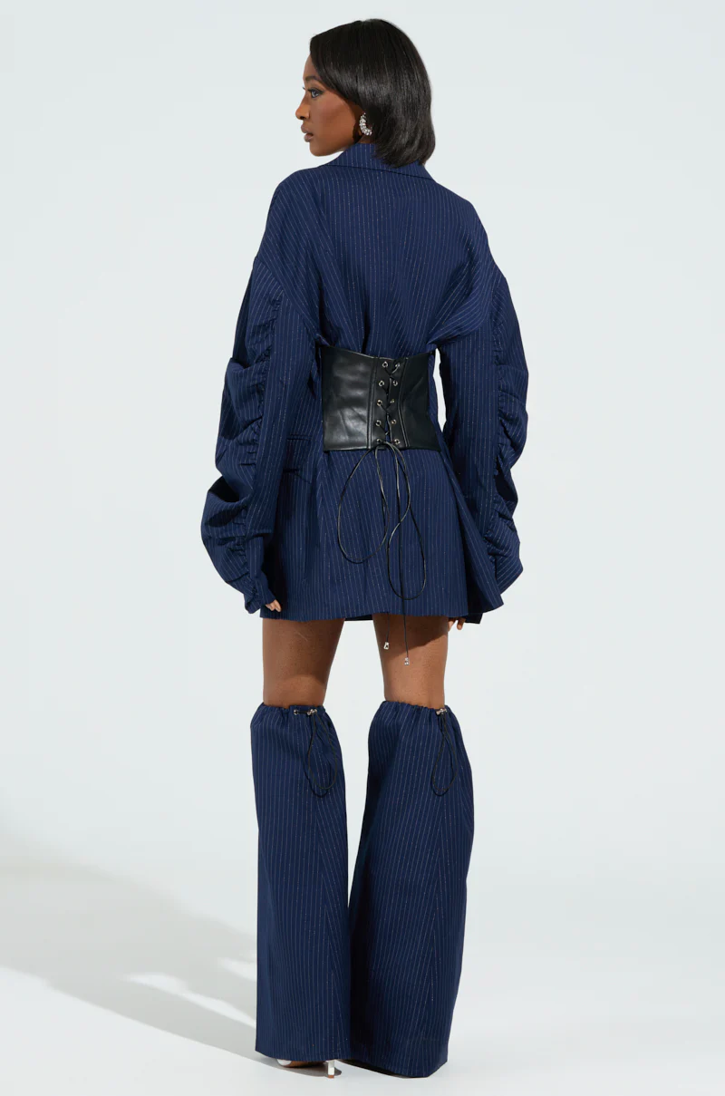 BUSINESS MEETING CHIC BLAZER DRESS AND LEG WARMER SET - Image 4