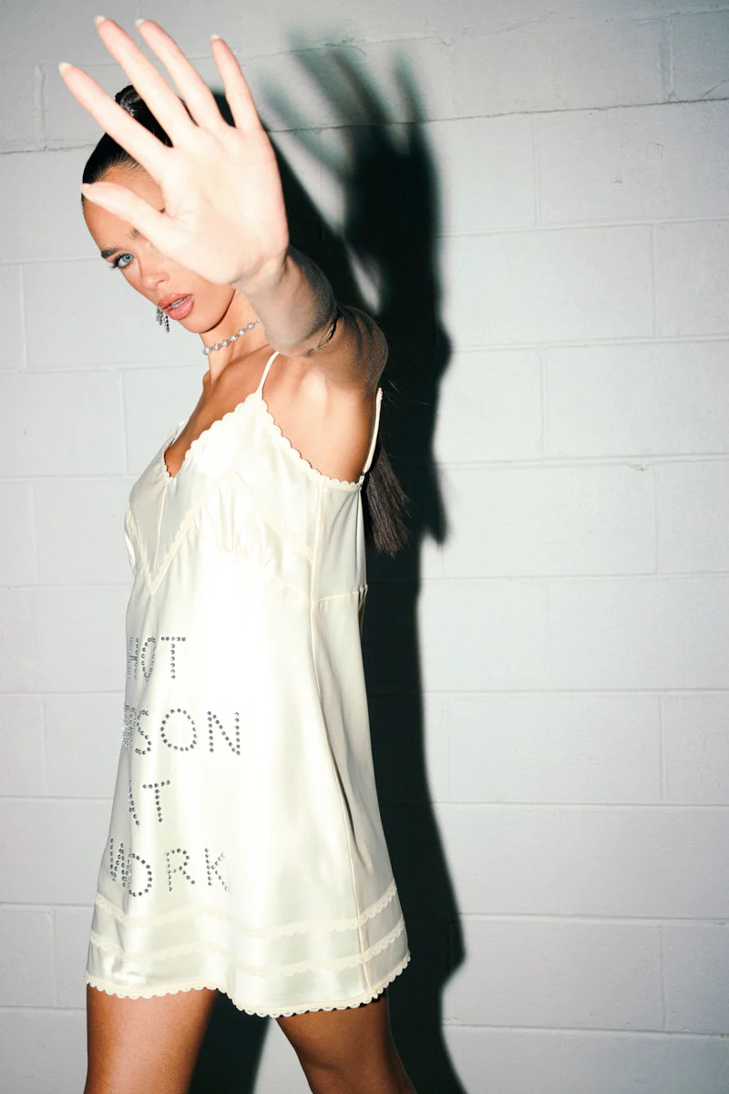 BUSY WORKING SATIN MINI DRESS - Image 2