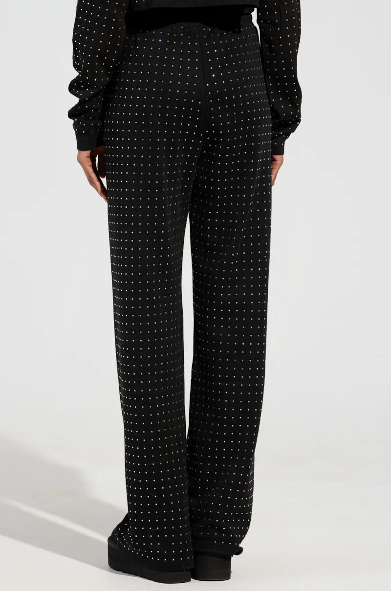 BUTTERCUP RHINESTONE EMBELLISHED SWEATPANT IN BLACK - Image 4