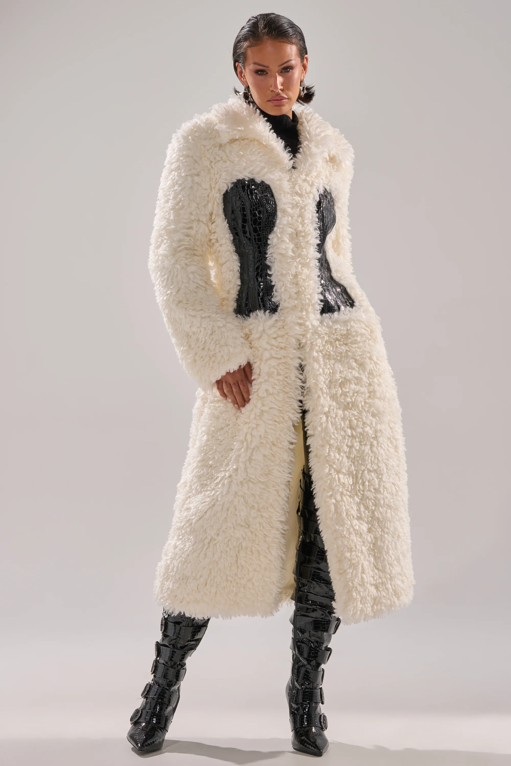 BUY ME ROSES CORSETED FUR COAT - Image 7