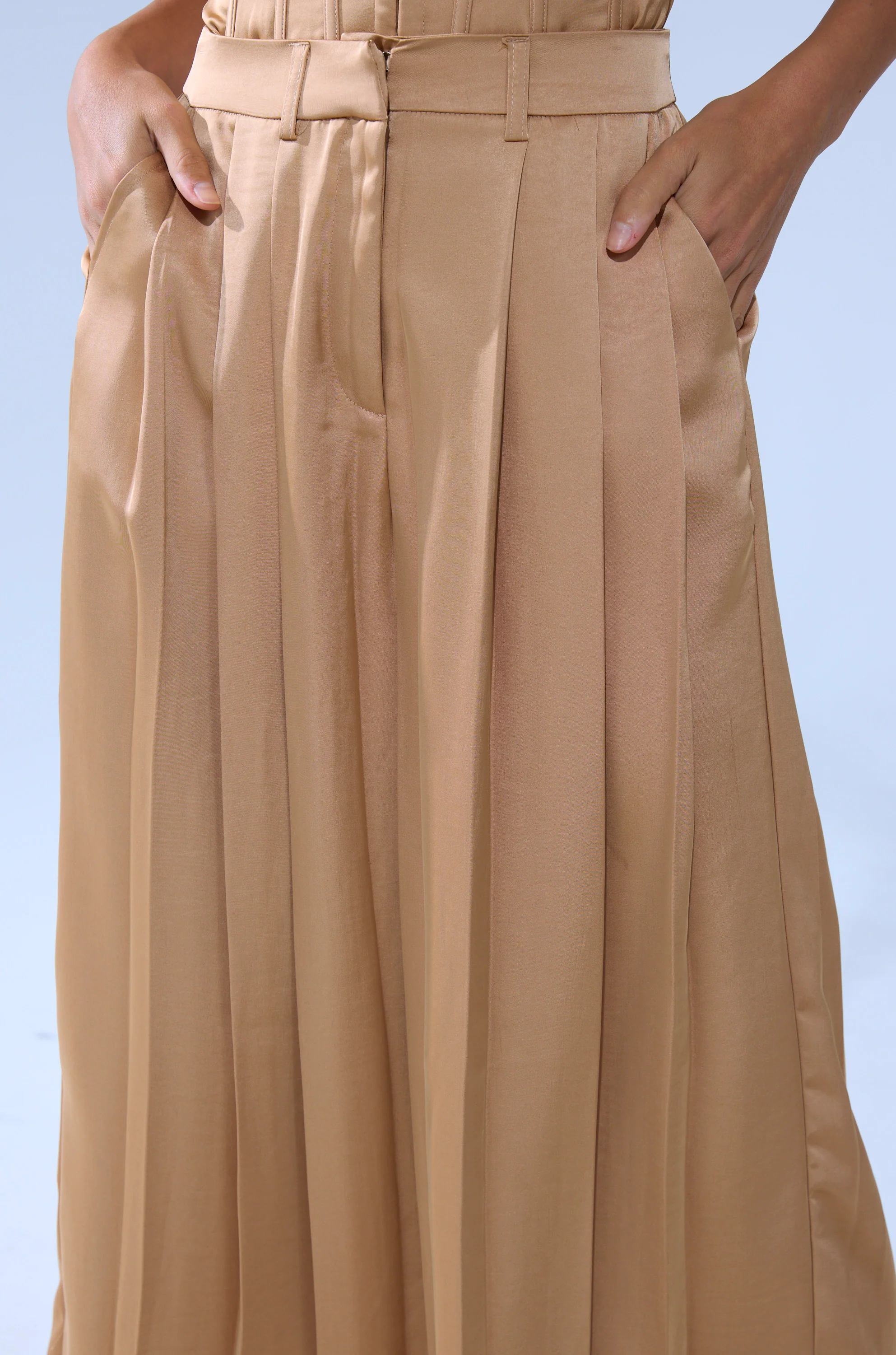 HANSEL MOCHA SATIN PALAZZO PANT - Image 10
