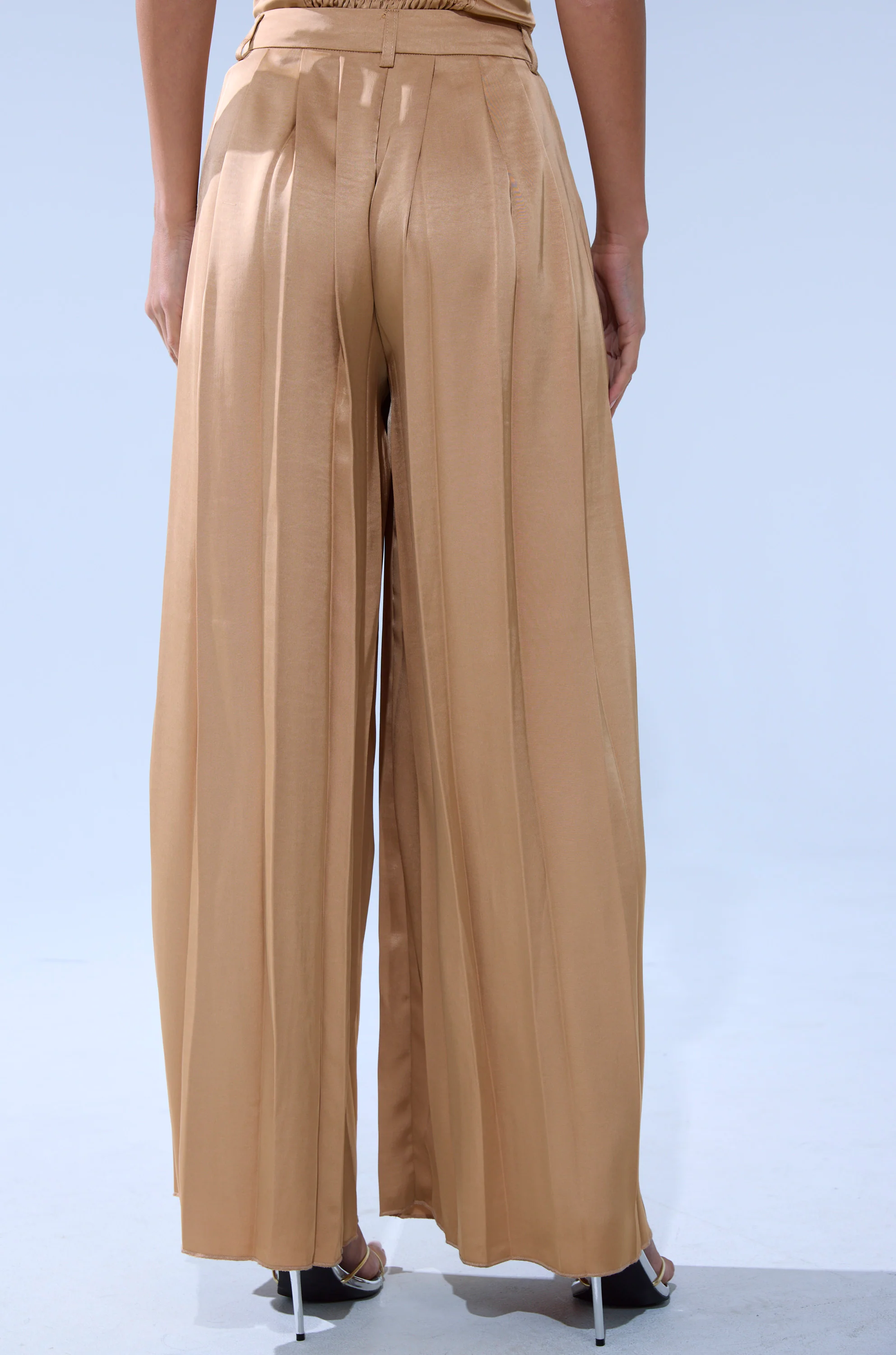 HANSEL MOCHA SATIN PALAZZO PANT - Image 5