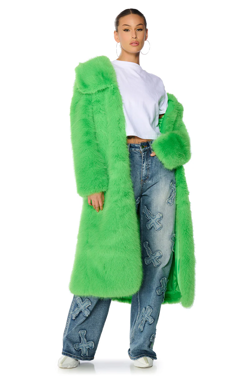 CADENCE FAUX FUR LONG JACKET - Image 2