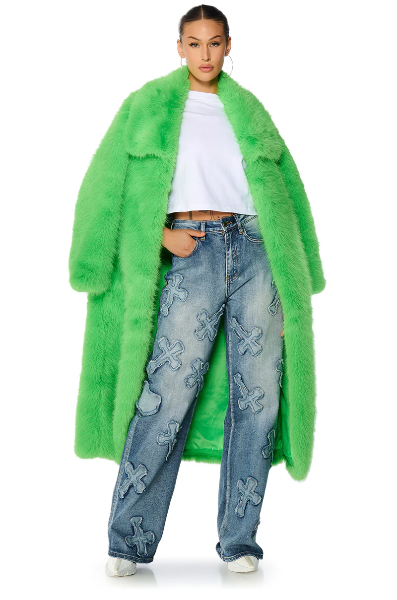 CADENCE FAUX FUR LONG JACKET - Image 3